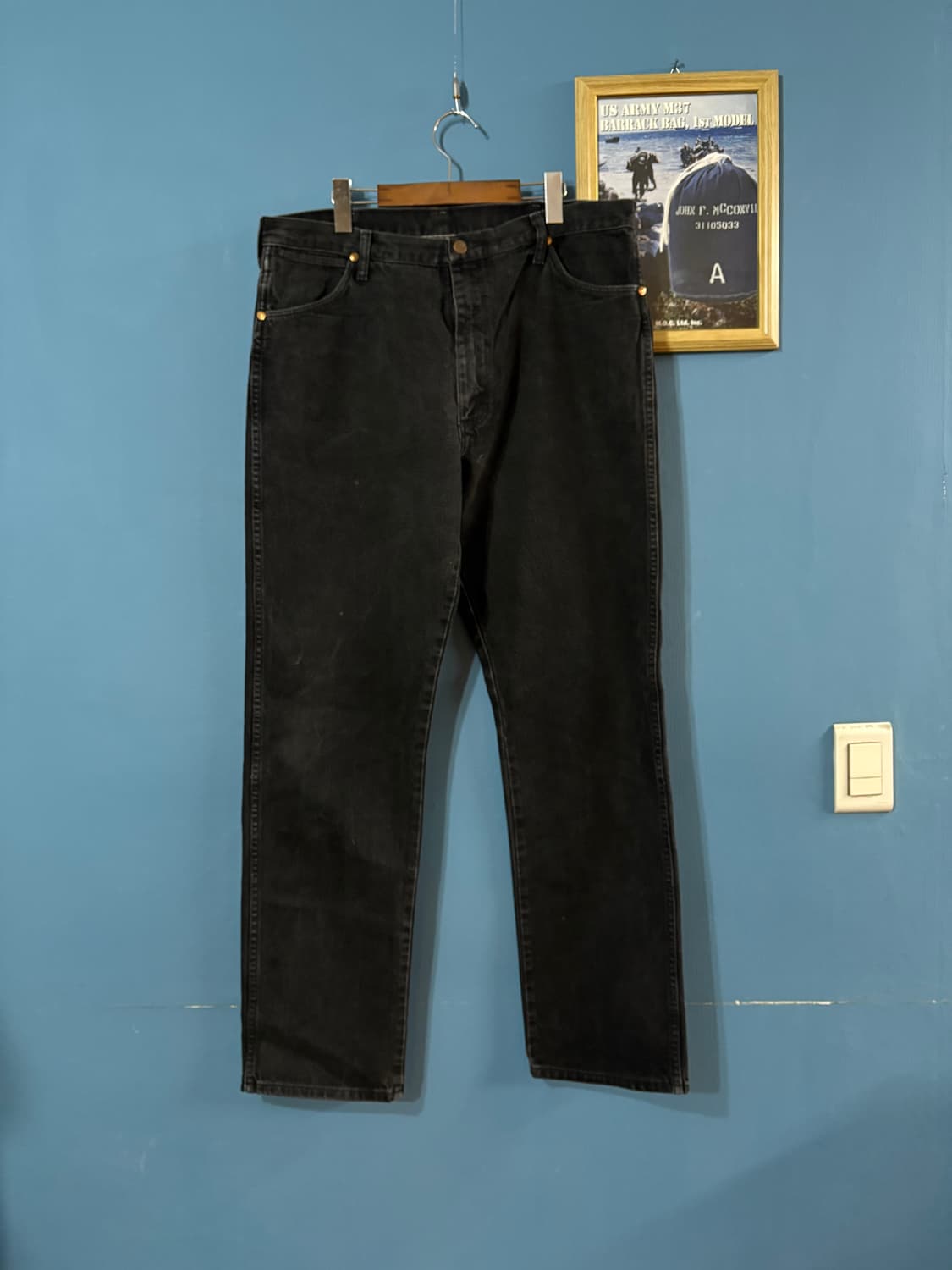 90‘s vtg Wrangler Black denim pant. 상품이미지1