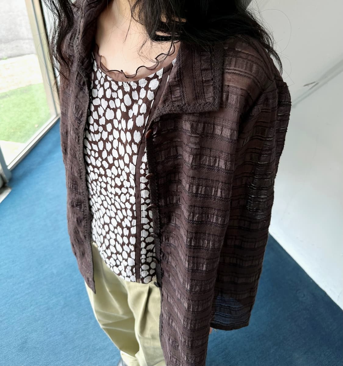 High count poly design sleeveless top 상품이미지9