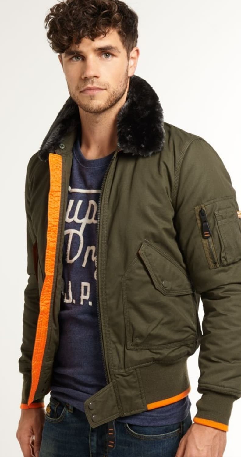 슈퍼드라이 퍼 카키색 cwu45p 봄버 자켓(xl) 상품이미지6