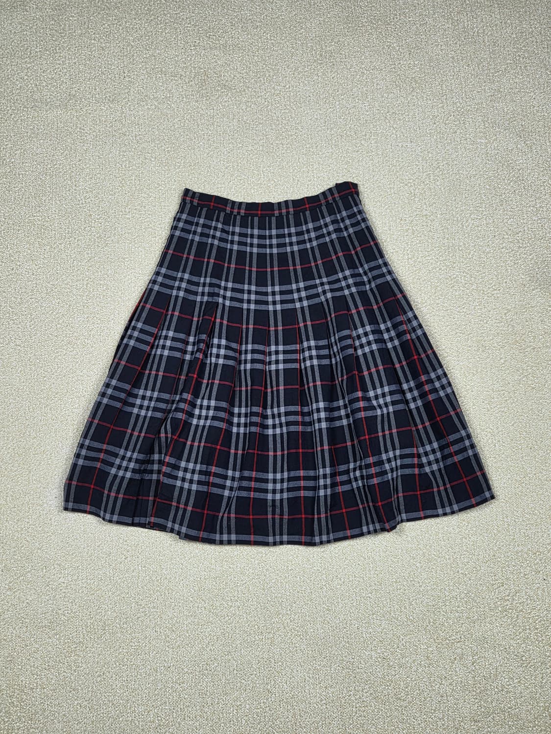 [버버리] 빈티지 타탄 체크 울 플리츠 스커트 | 00258 상품이미지1