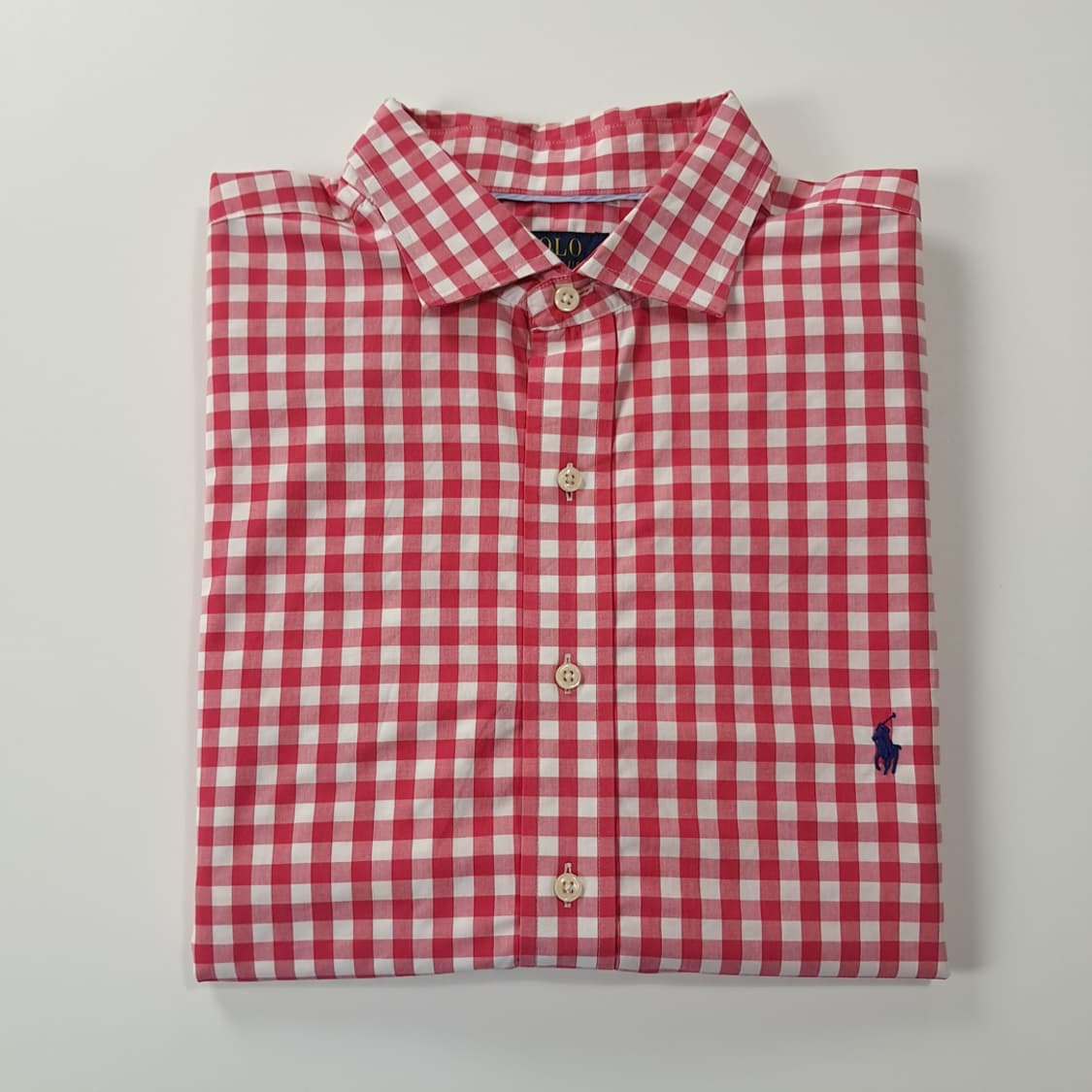 CK820 XB 폴로 체리레드 깅엄체크 반팔 셔츠 남방 상품이미지7
