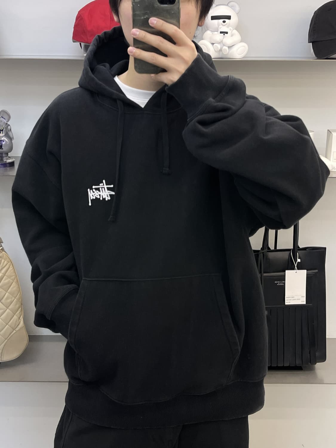 스투시 베이직 스탁 로고 후드티 상품이미지2