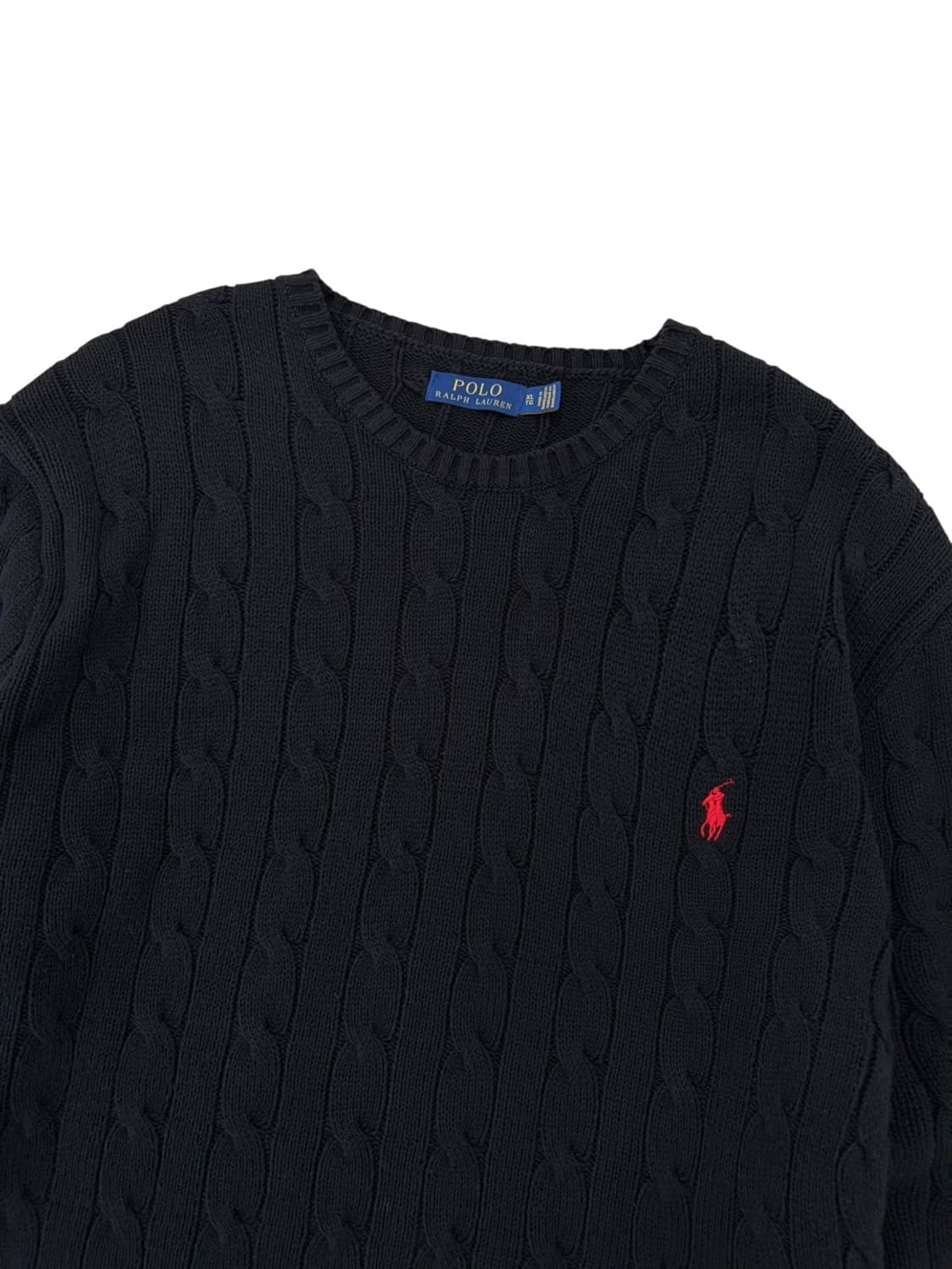 폴로 꽈배기니트 블랙 (XL) 상품이미지2