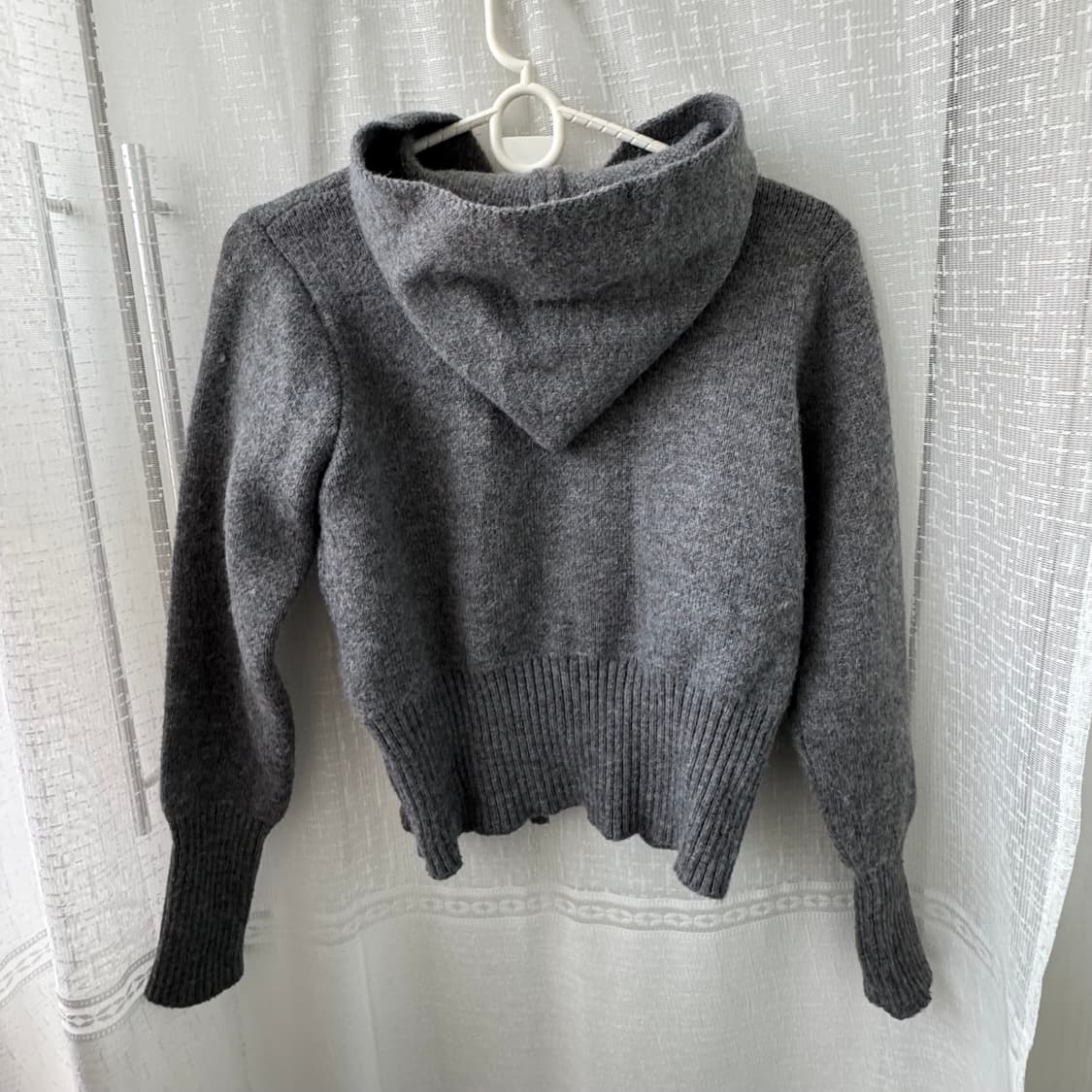 진그레이 투웨이 니트 후드집업 티셔츠 상품이미지3