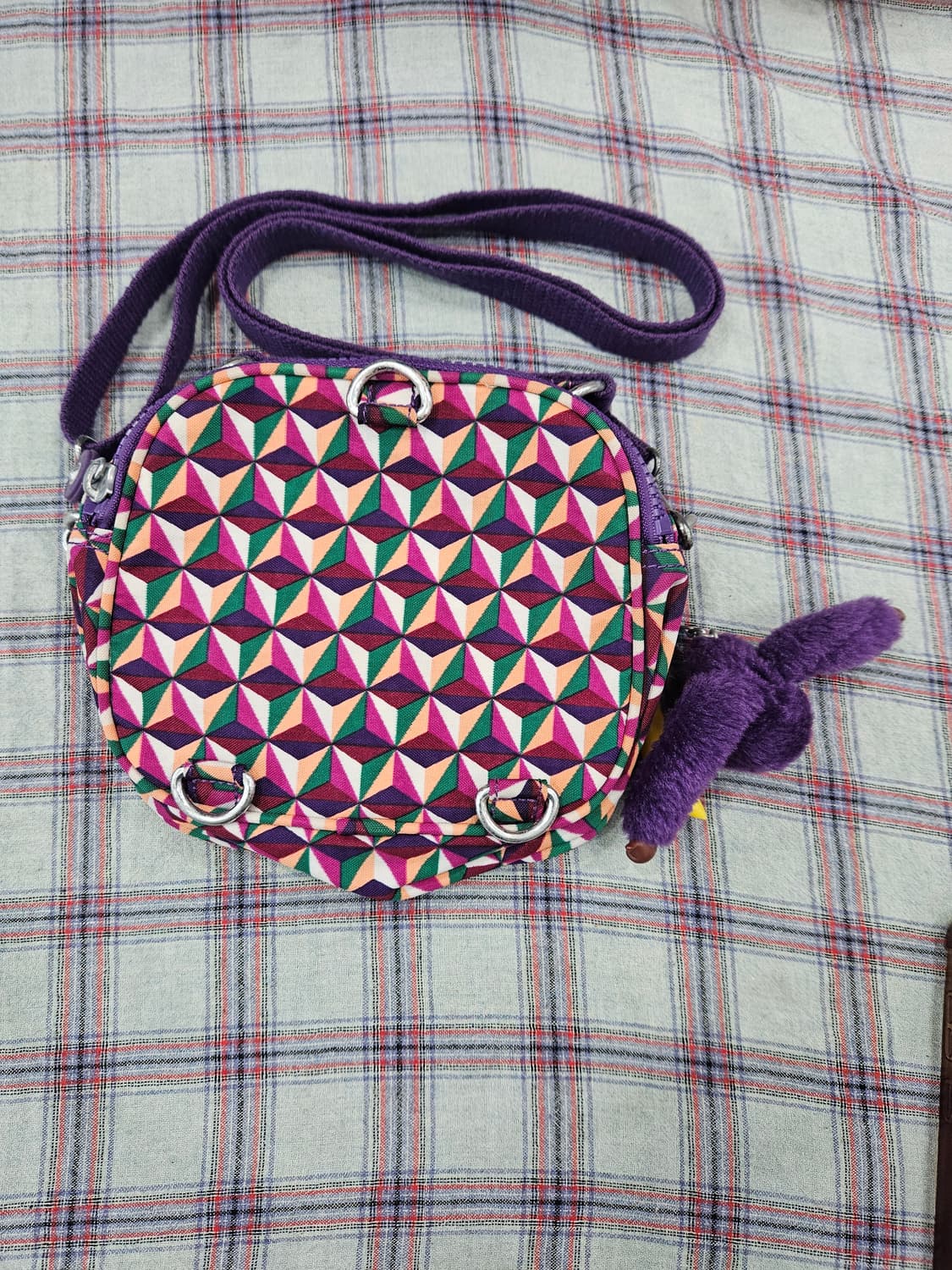 키플링 멀티컬러 기하학패턴 미니 크로스백 상품이미지8