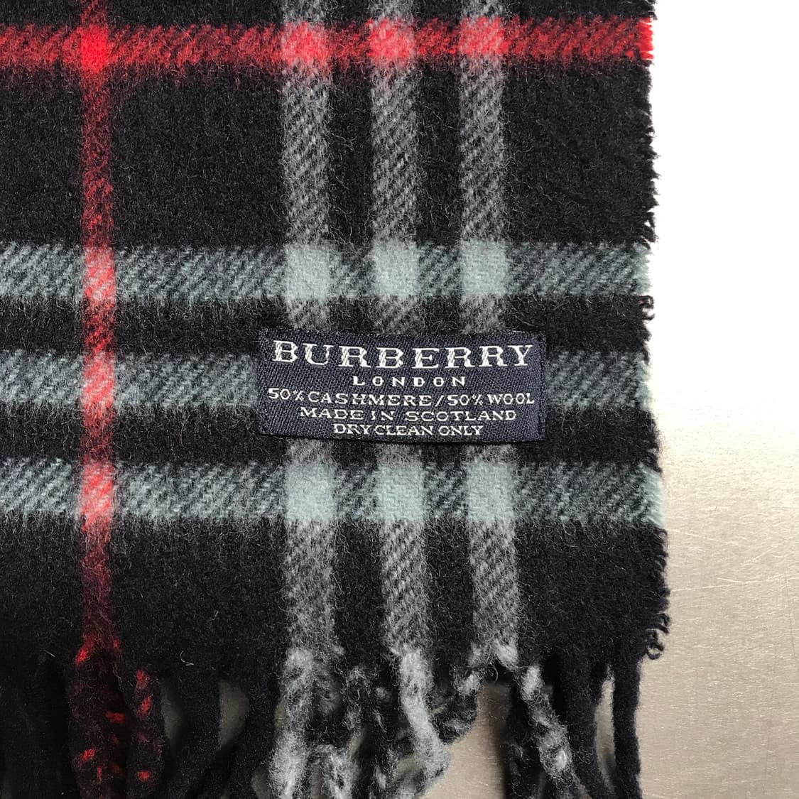 버버리 정품 캐시미어/울 머플러 네이비 상품이미지3