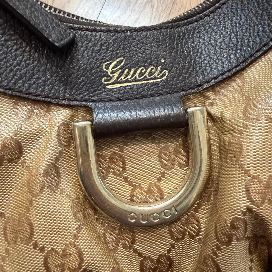 Gucci GG 크리스탈 코티드 캔버스 금장 호보 토트백 상품이미지2