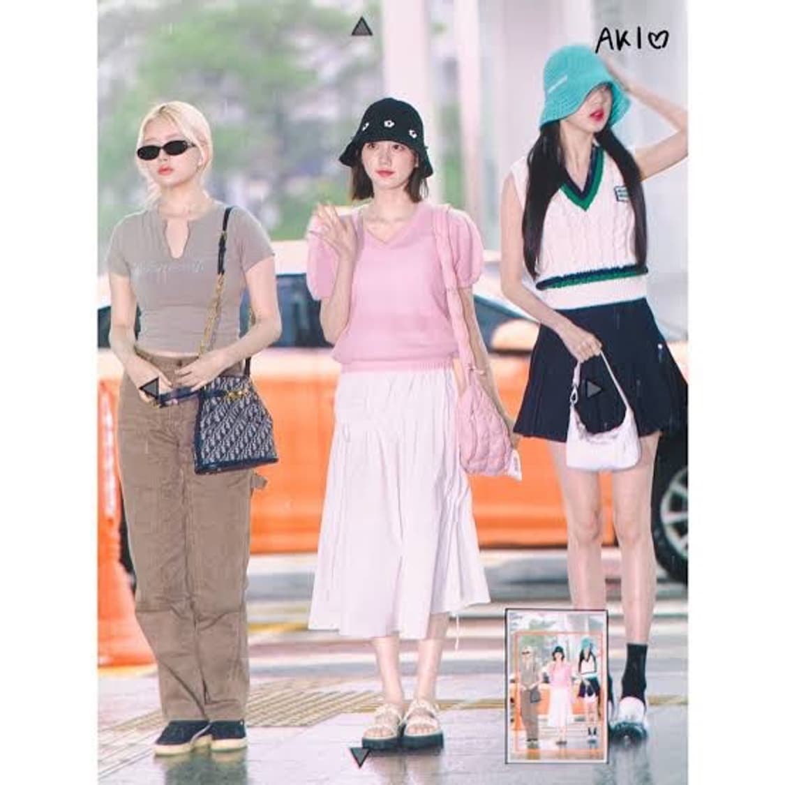 칼린 코지 페일 핑크 크로스백 아이브 가을 착용 상품이미지2