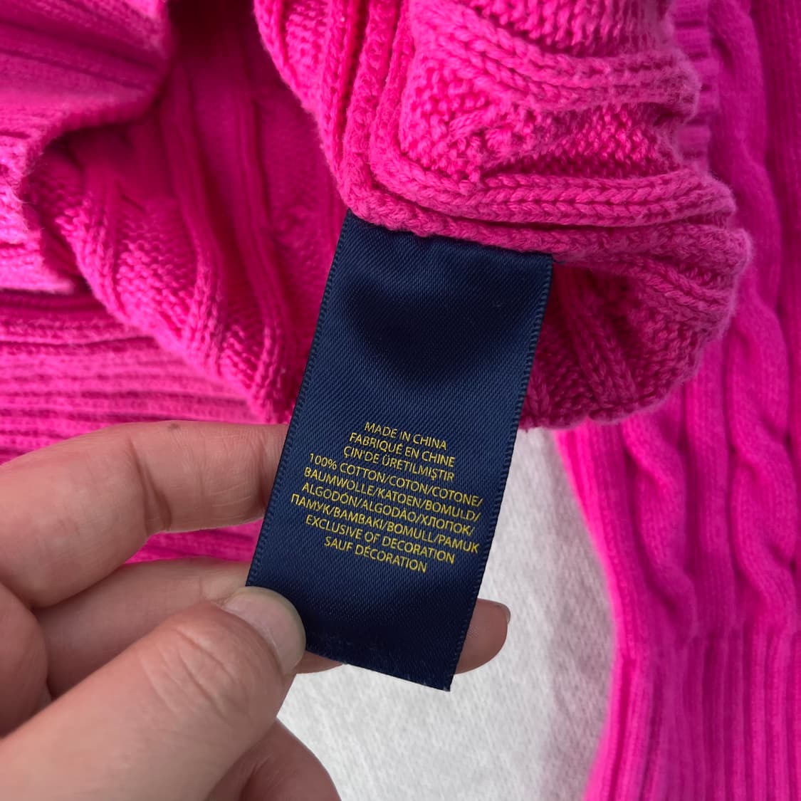 W 95 폴로랄프로렌 핑크 꽈배기 니트 상품이미지5