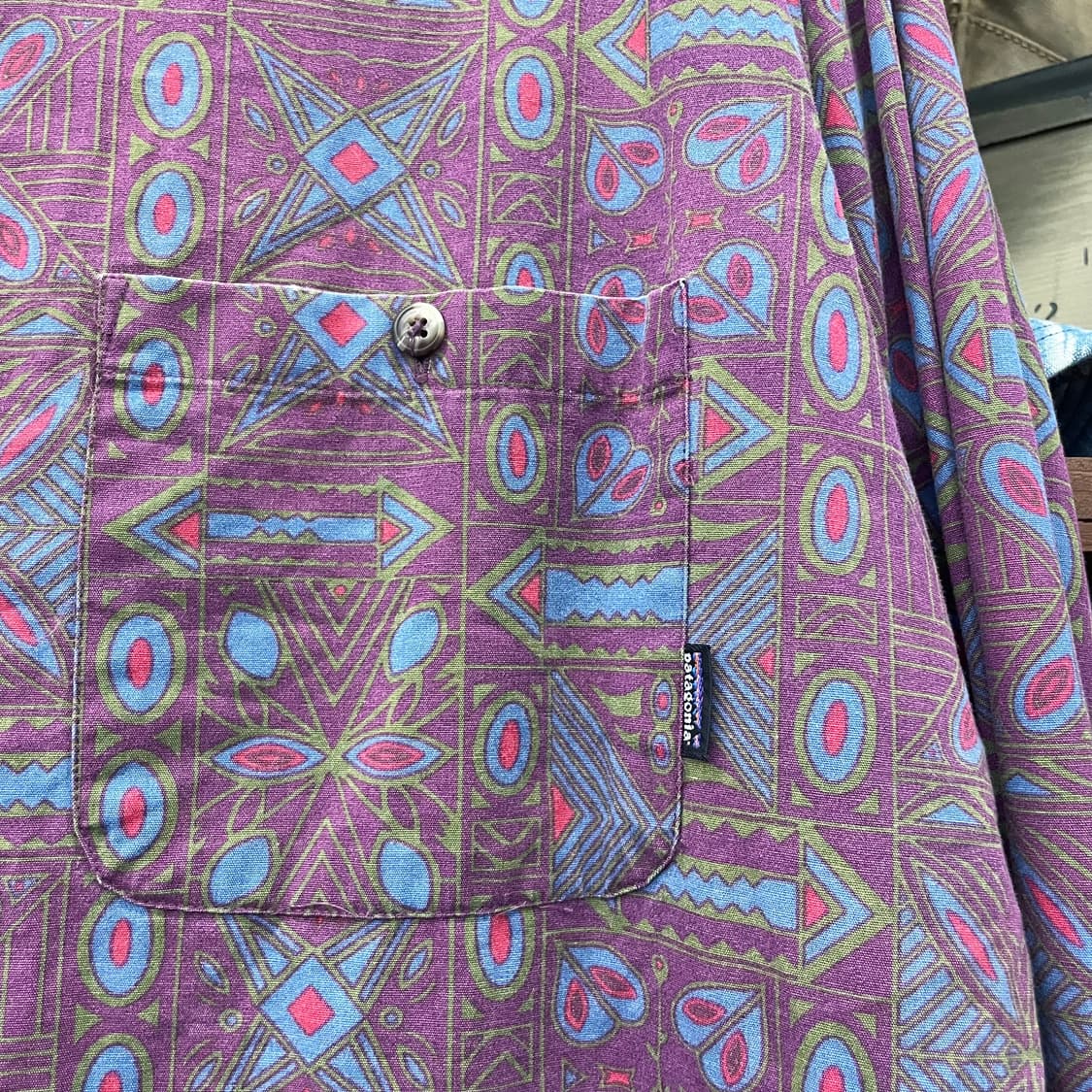 Rare 90s 파타고니아 네이티브 아즈텍 패턴 포켓 셔츠 상품이미지5