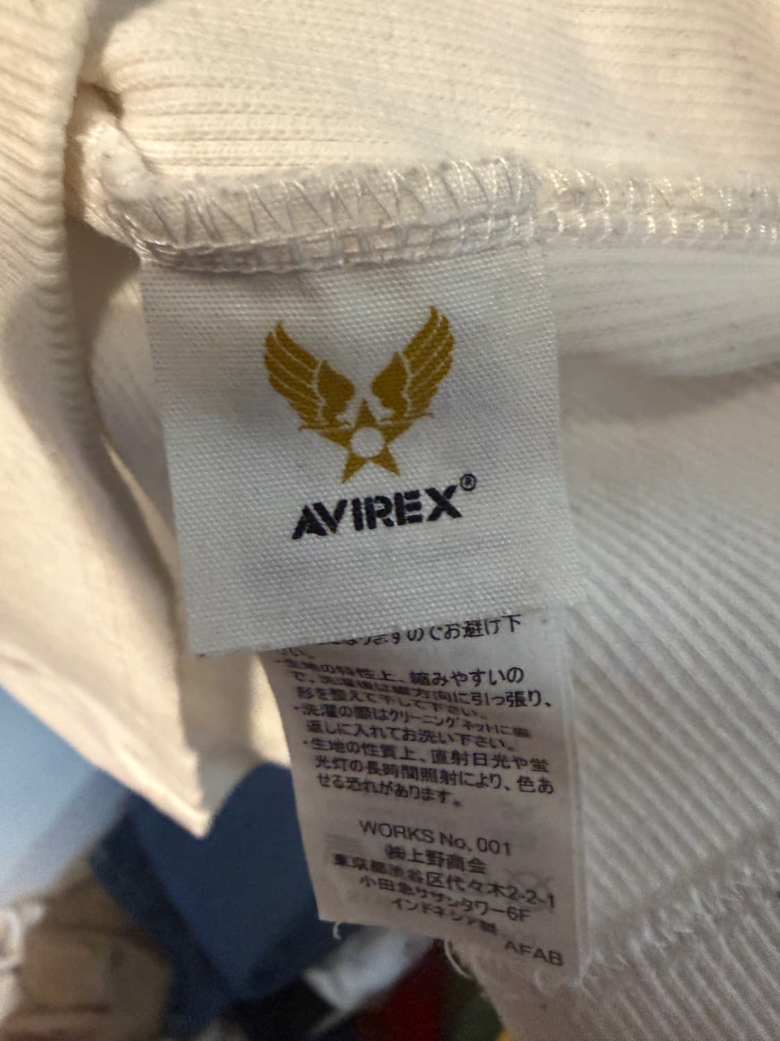 AVIREX USA 헨리넥 골지 반팔 티셔츠 아이보리 m 상품이미지5