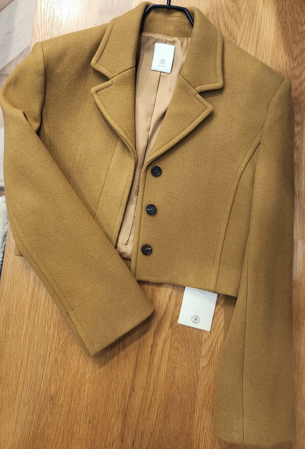 (새상품)블로썸 카멜 울 크롭자켓 상품이미지4