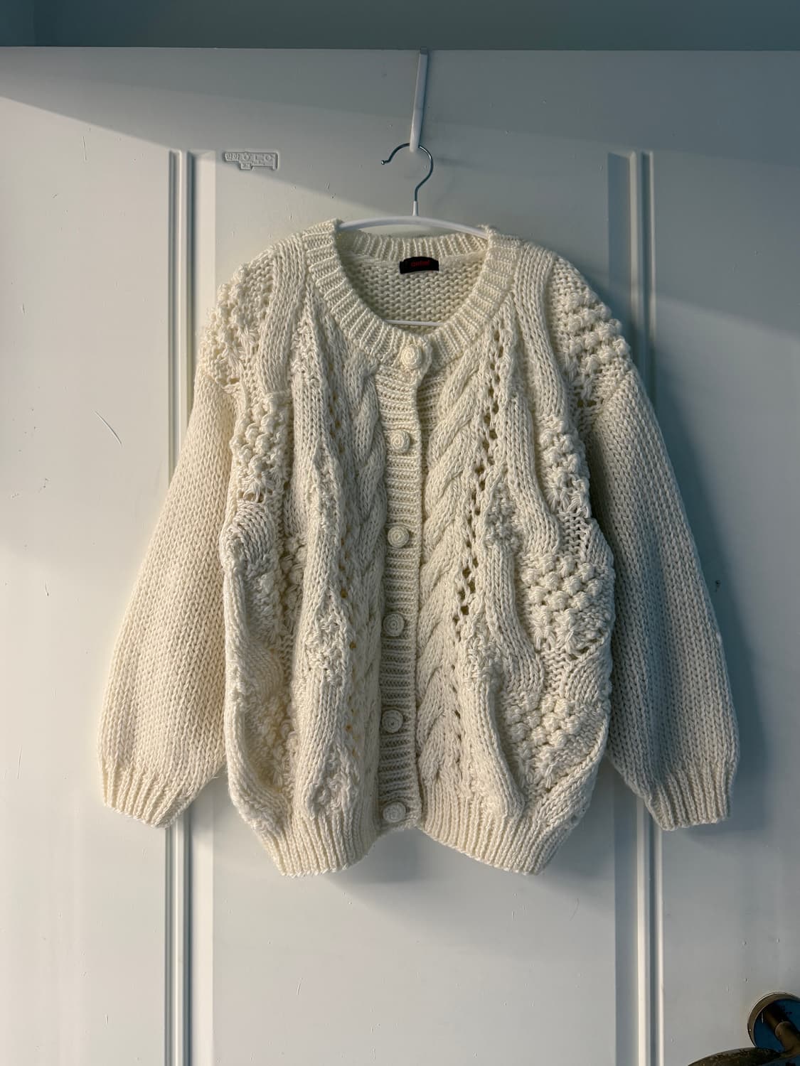 일본빈티지 화이트 꽈배기 니트가디건 상품이미지5