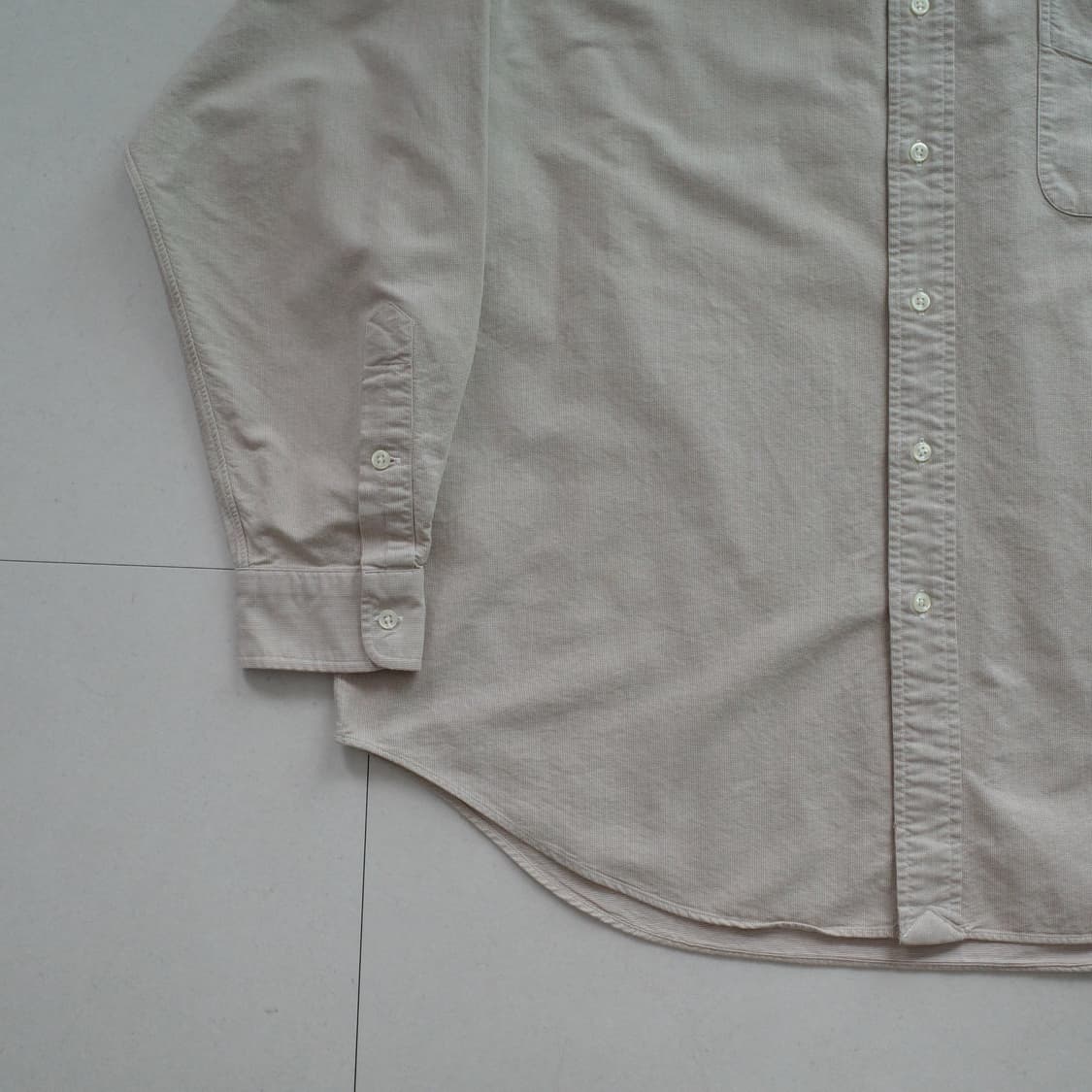 90s 폴로 랄프로렌 빅셔츠 카키 버튼다운 옥스포드 셔츠 L 상품이미지4