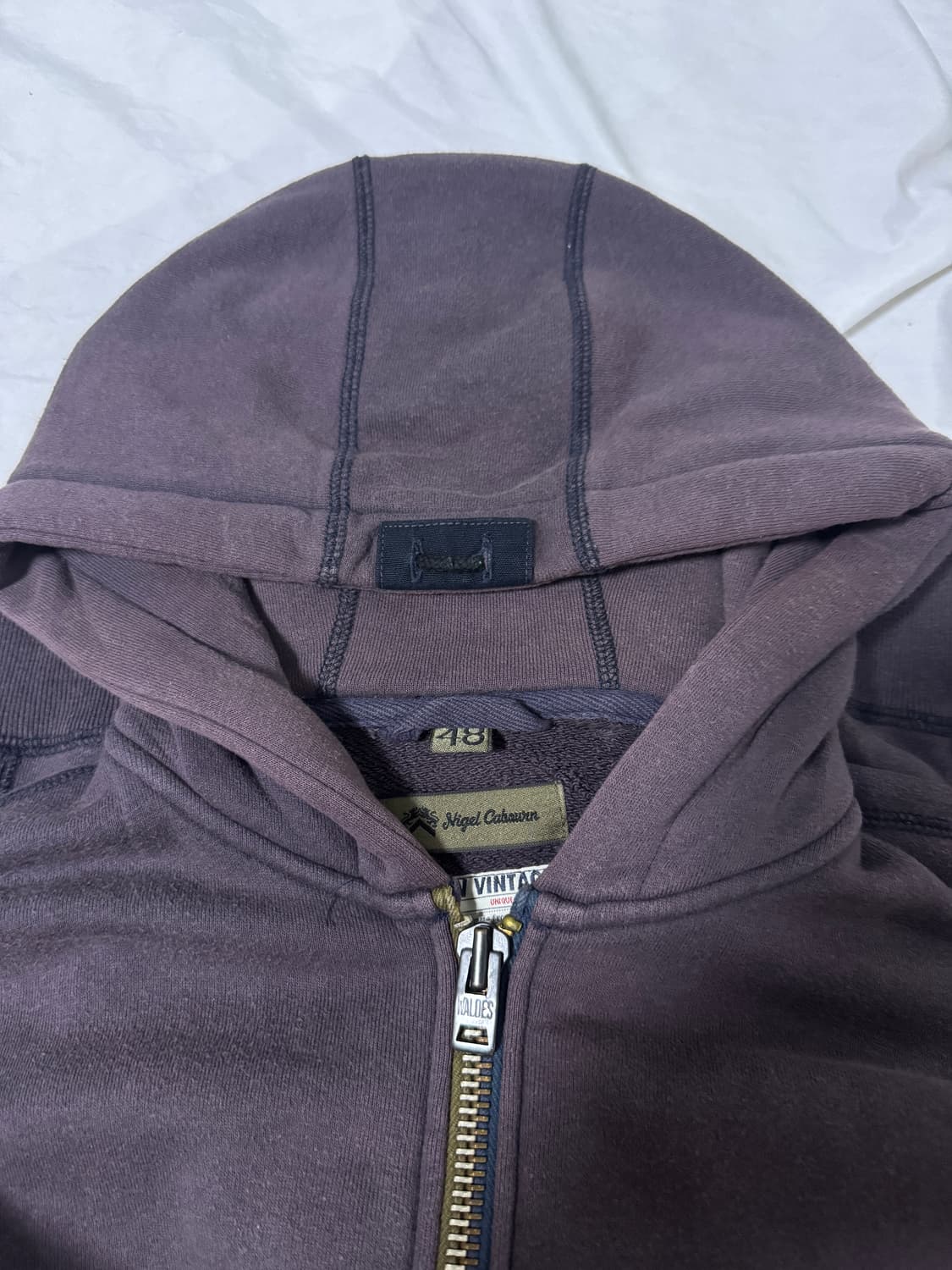 나이젤카본 슬로우 빈티지 라인 엘보 패치 후드집업 츠루 편직기 상품이미지5