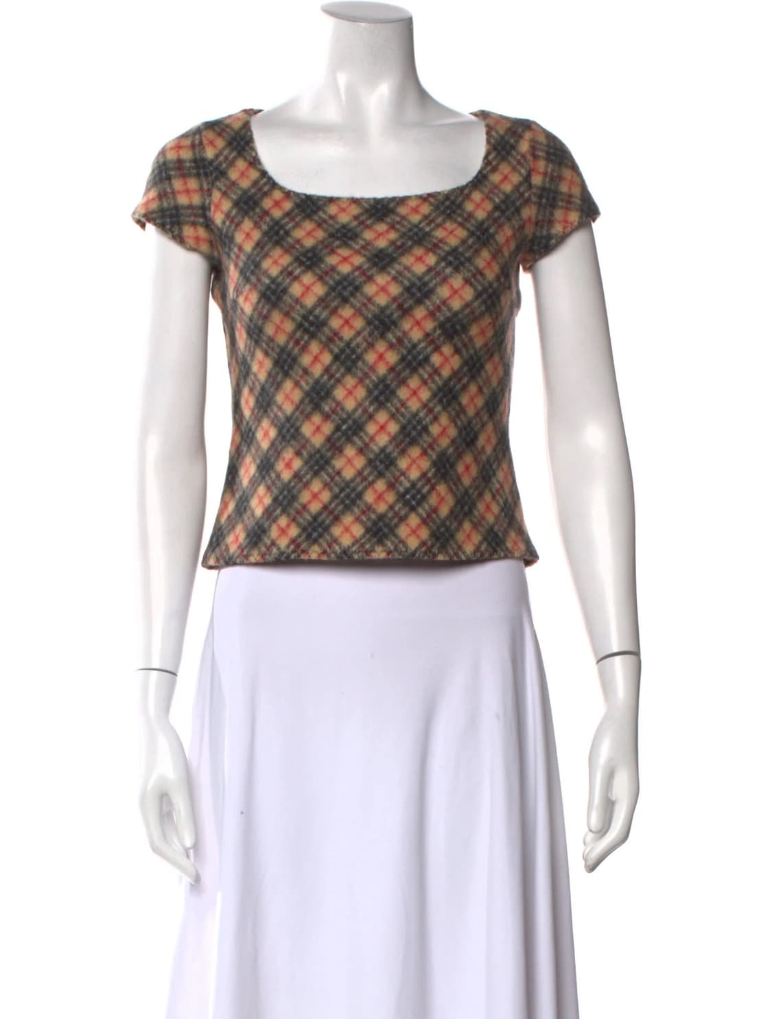 [Burberry Blue Label] 버버리 울 체크 크롭 탑 상품이미지3