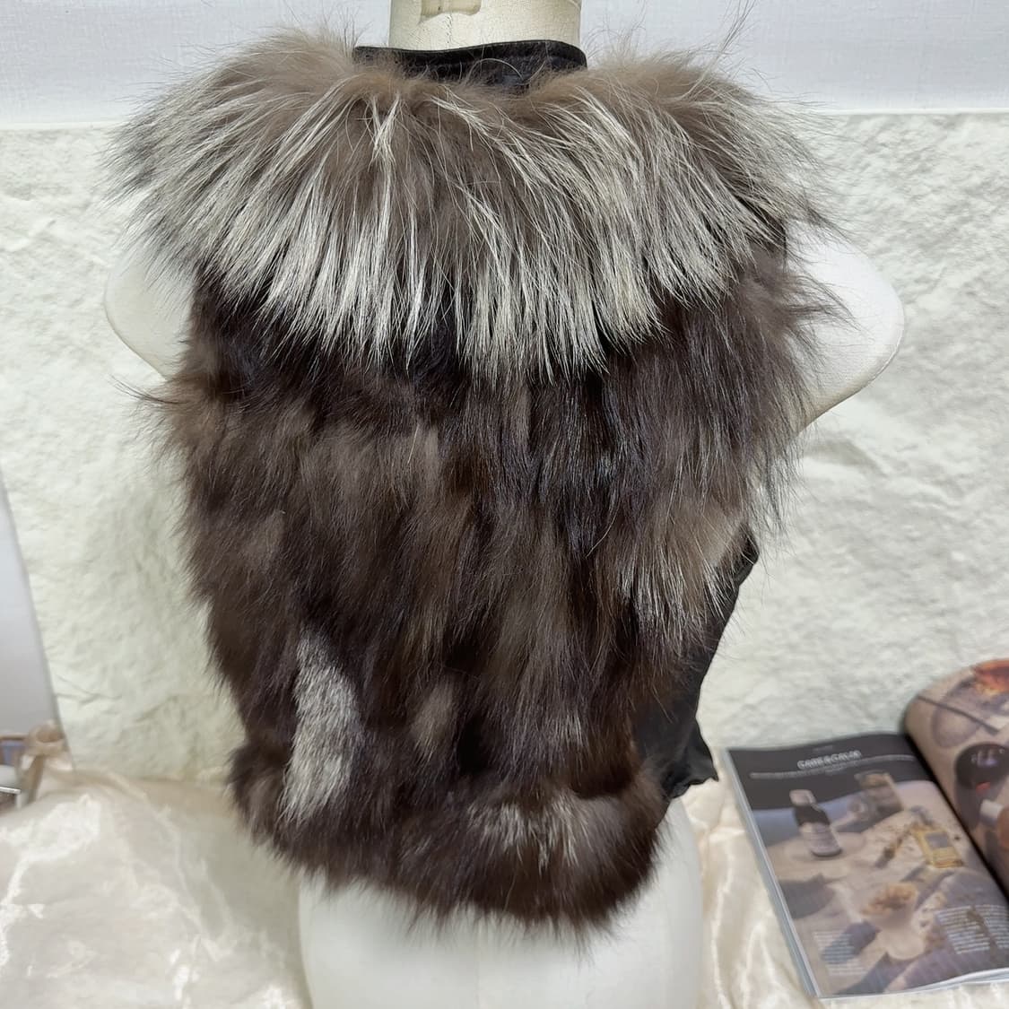 빈티지 은여우털 양가죽 조끼 베스트 상품이미지3