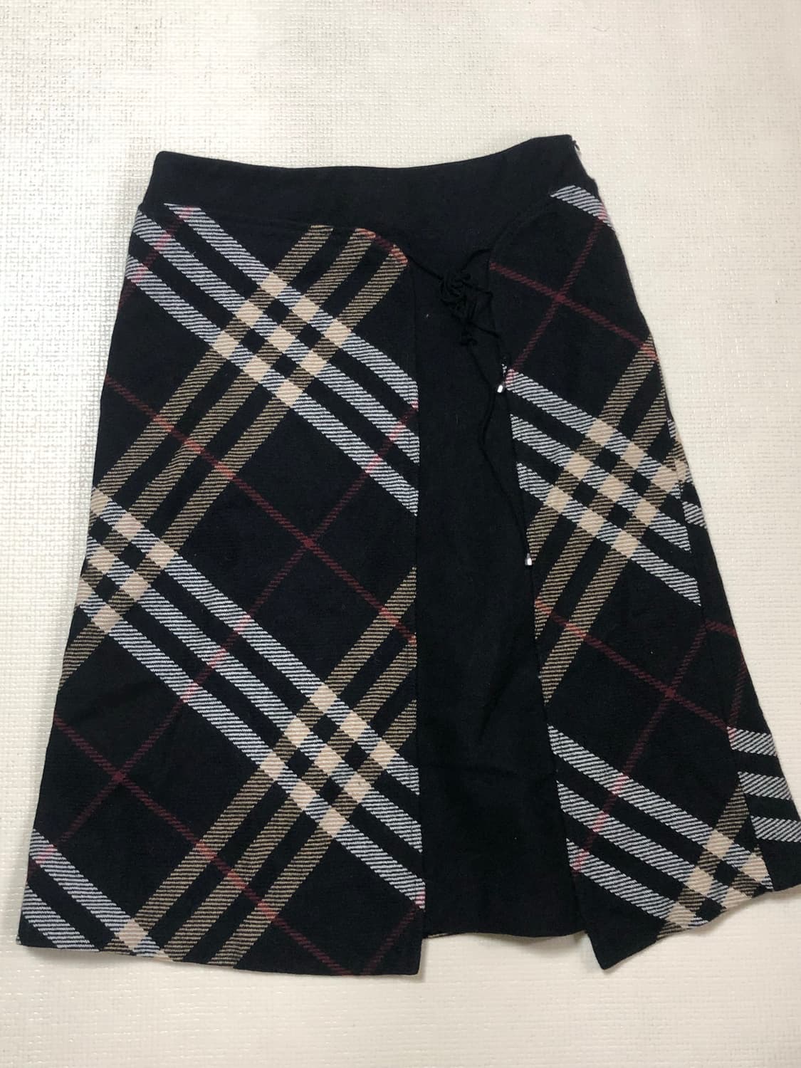 빈티지 블랙 체크 패턴 롱 스커트 상품이미지6