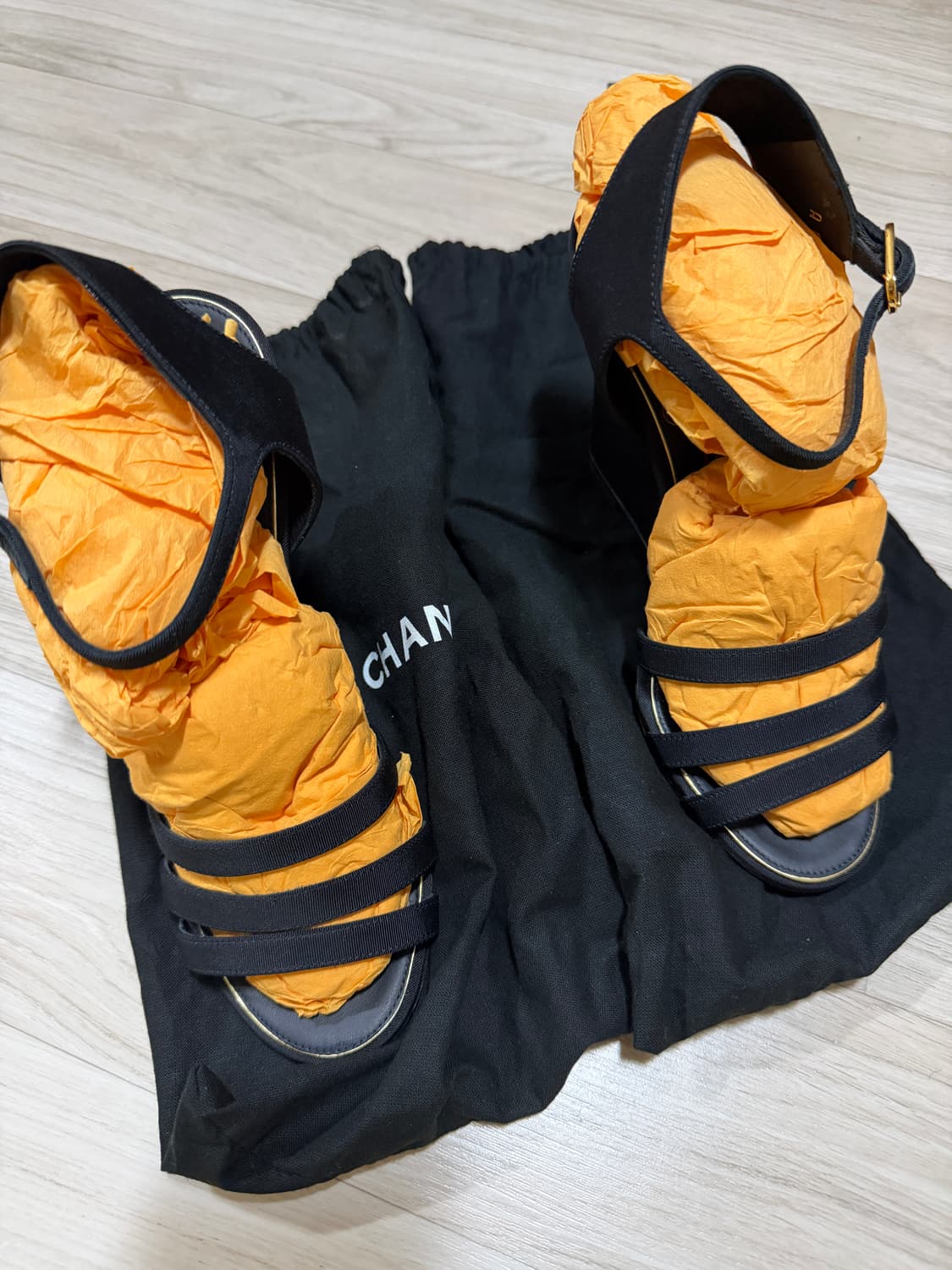 [36] 샤넬 웻지 샌달  블랙 상품이미지1