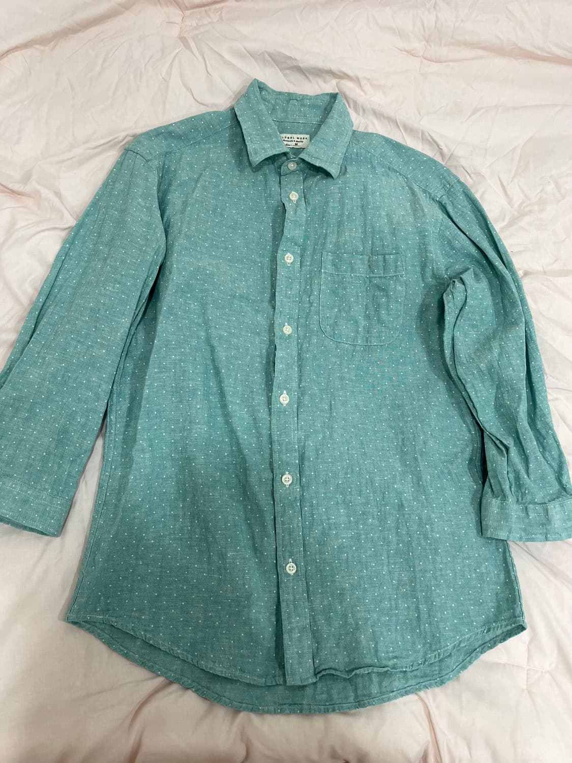 모리걸 글로벌워크 도트 민트 셔츠 상품이미지1