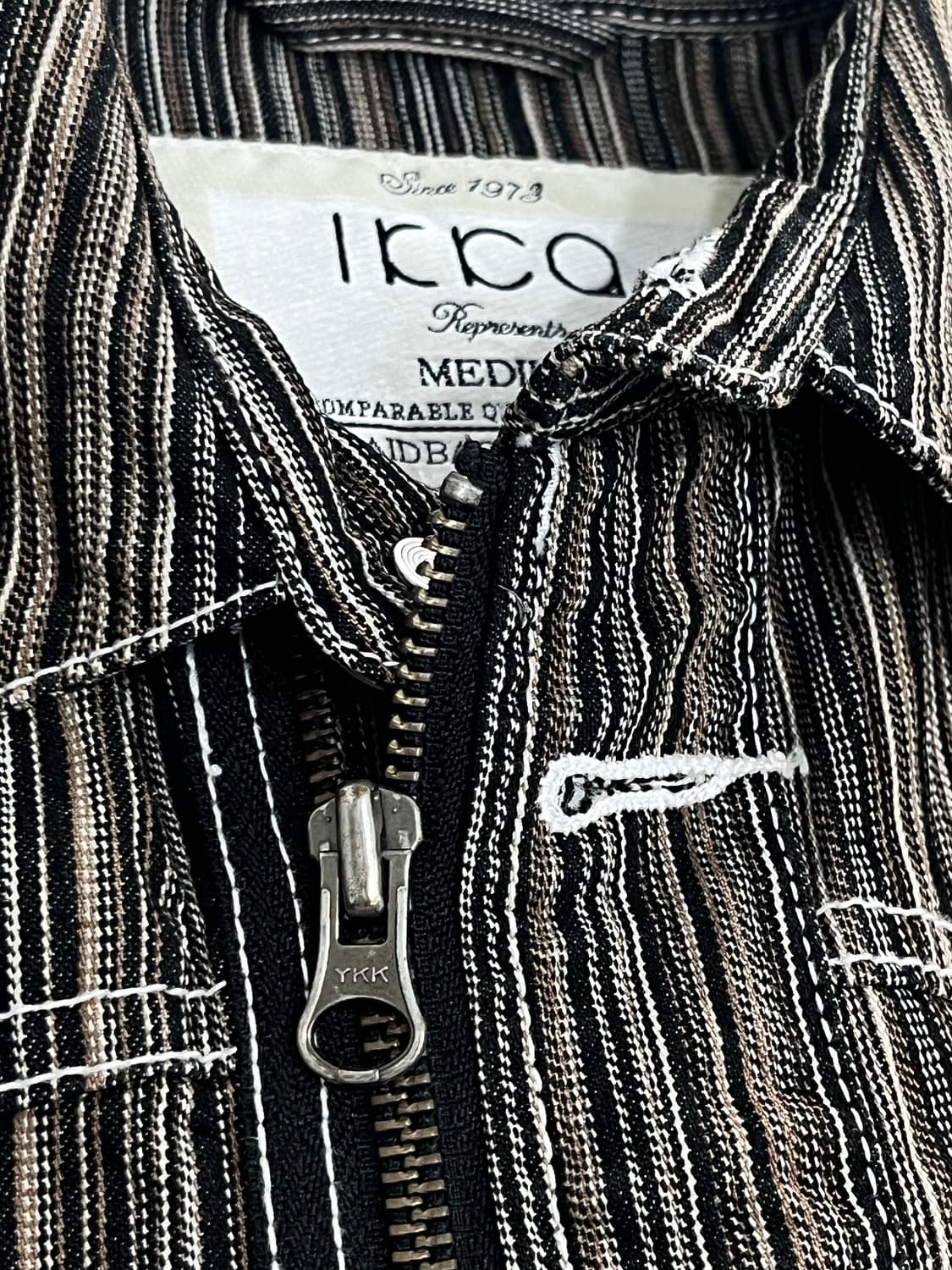 Japan 이카 Ikka 스트라이프 트러커 데님자켓 M 상품이미지7