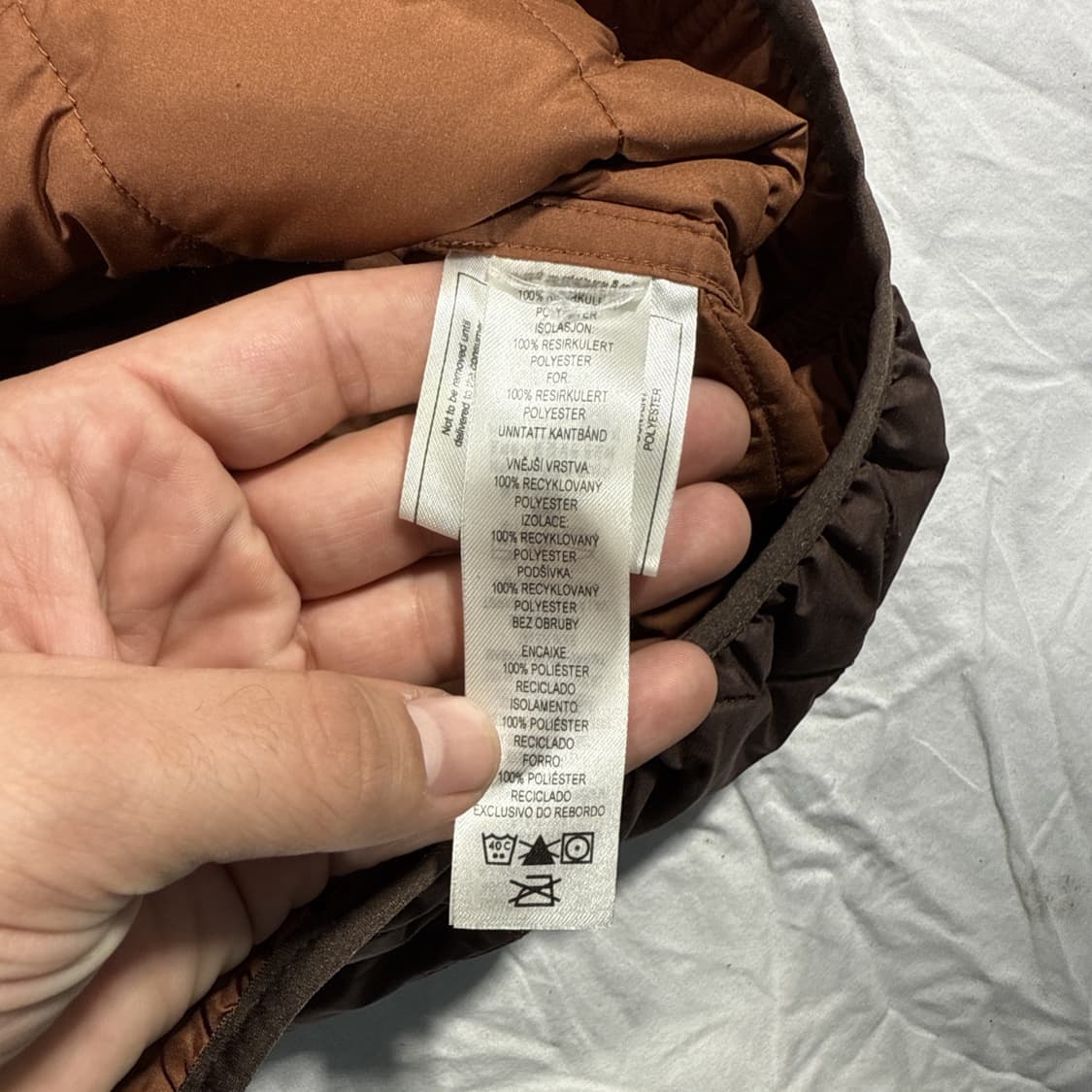 10s 파타고니아 다이아 퀼팅 풀집 후디 경량패딩 브라운 상품이미지4