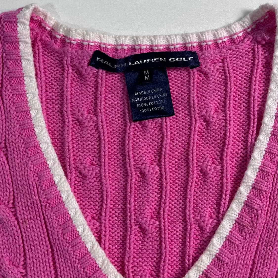 로렌 랄프로렌 핑크 케이블 니트 조끼  상품이미지5