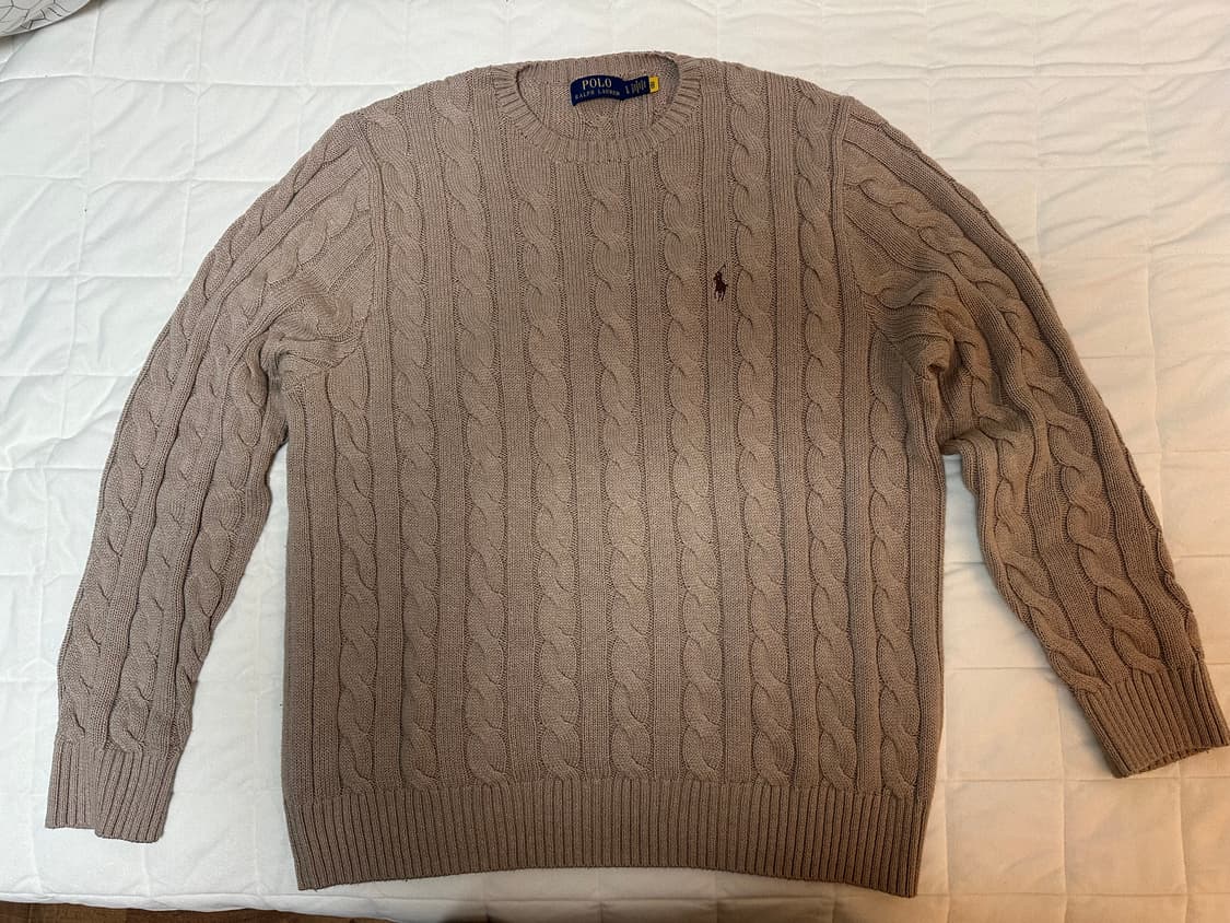 폴로 랄프로렌 케이블니트 네추럴 브라운 L 상품이미지1