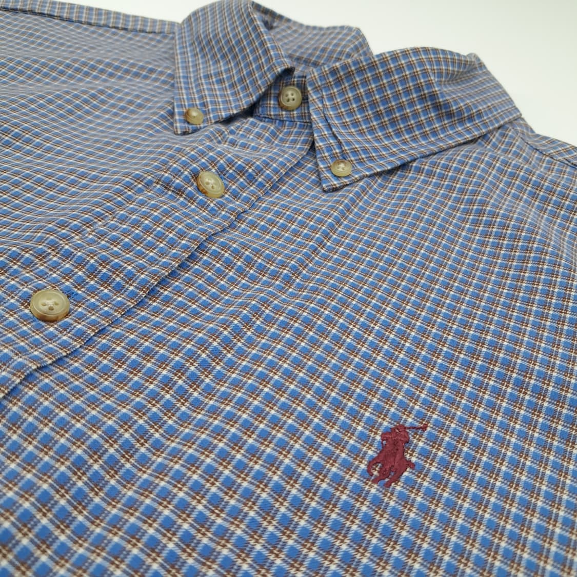 CN785 2XL 폴로랄프로렌 스모크블루 마이크로타탄체크 긴팔 셔츠 남방 상품이미지5