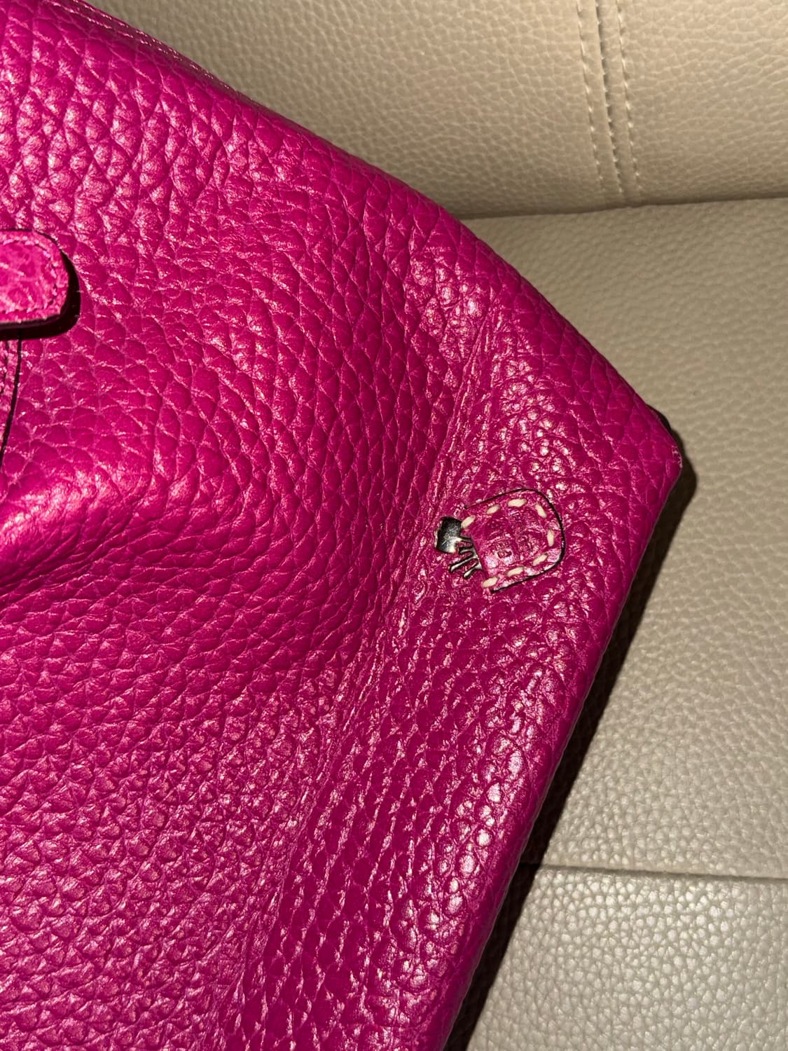 real leather magenta pink shoulder bag 상품이미지6