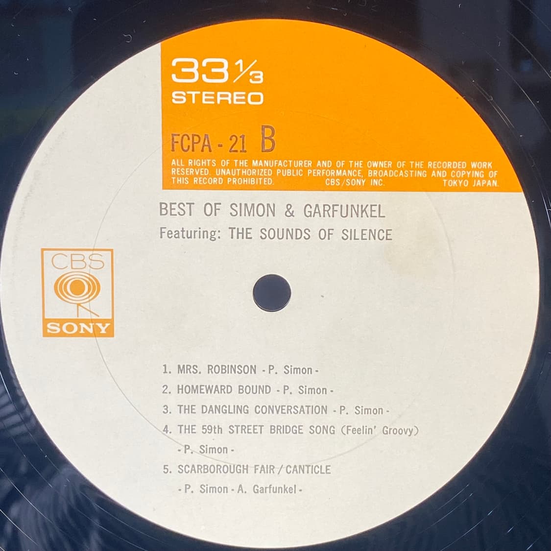 (중고LP-포크) Simon & Garfunkel -Best Of 상품이미지5