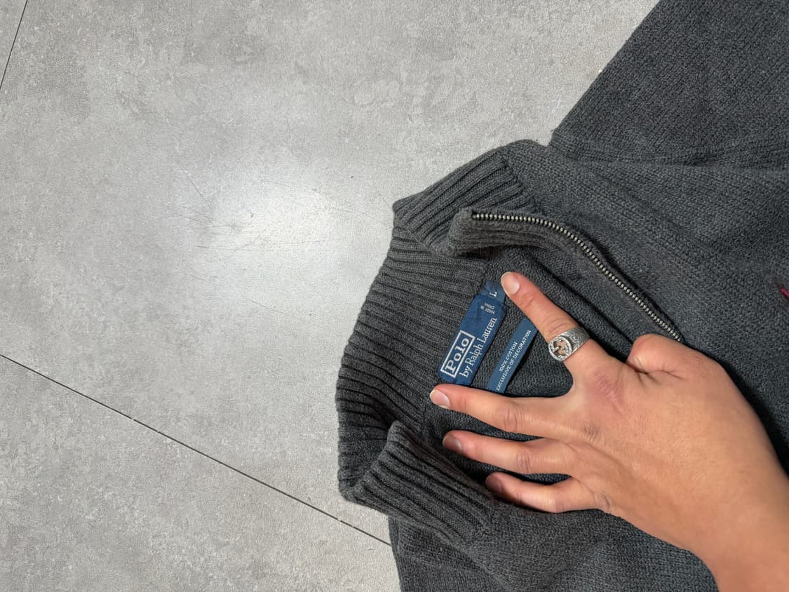 00s  랄프로렌 폴로  차콜컬러   빈티지  코튼 니트  하프집업  1 상품이미지2