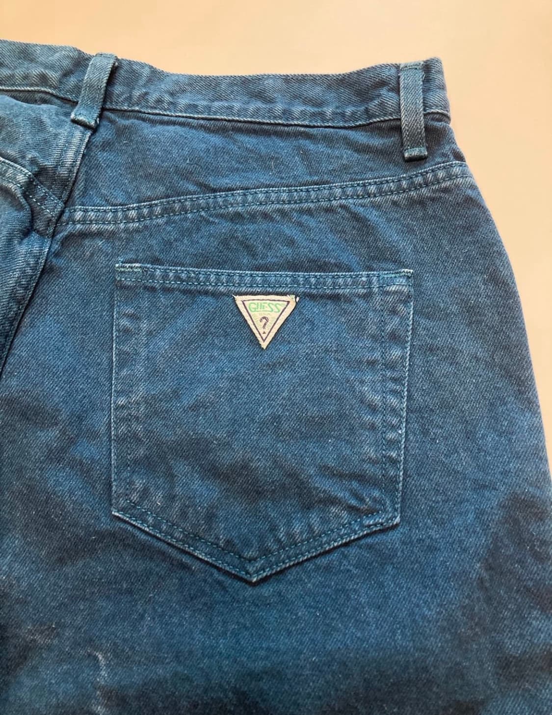90s guess usa made 다잉 데님 숏츠 상품이미지5