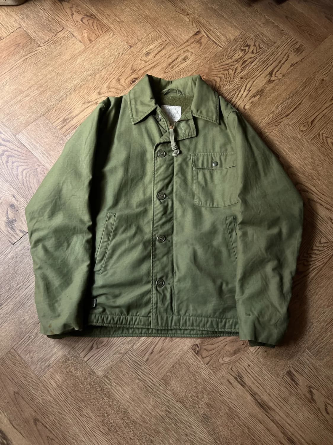 [M]80's 오리지널 U.S NAVY 미 해군 A-2 덱자켓 스탠실 상품이미지1