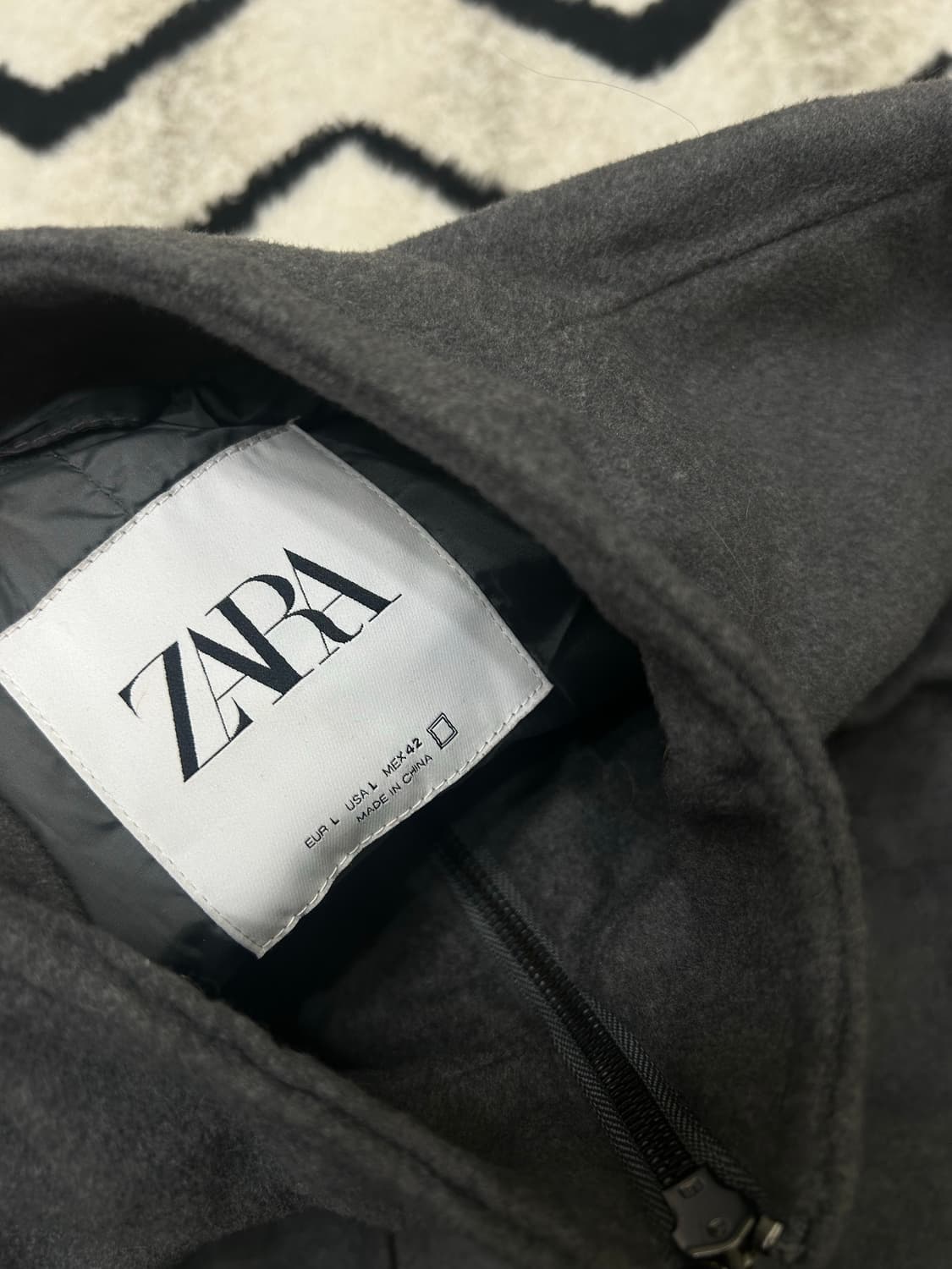 [한국XL]ZARA 울 블렌드 모직 블루종/짙은그레이 상품이미지5