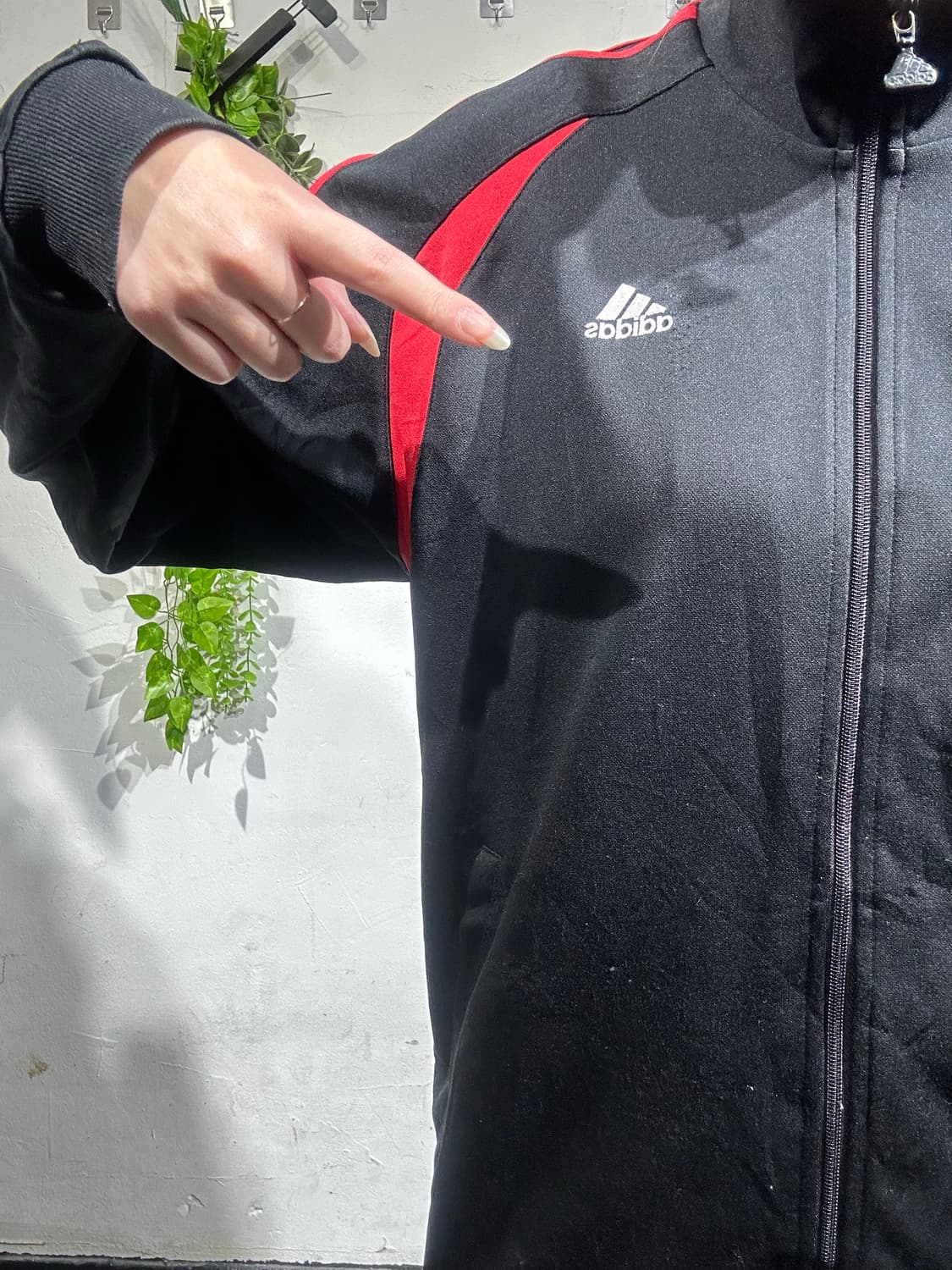 아디다스 블랙 레드 사이드 라인 스몰 로고 트랙탑 져지 상품이미지4