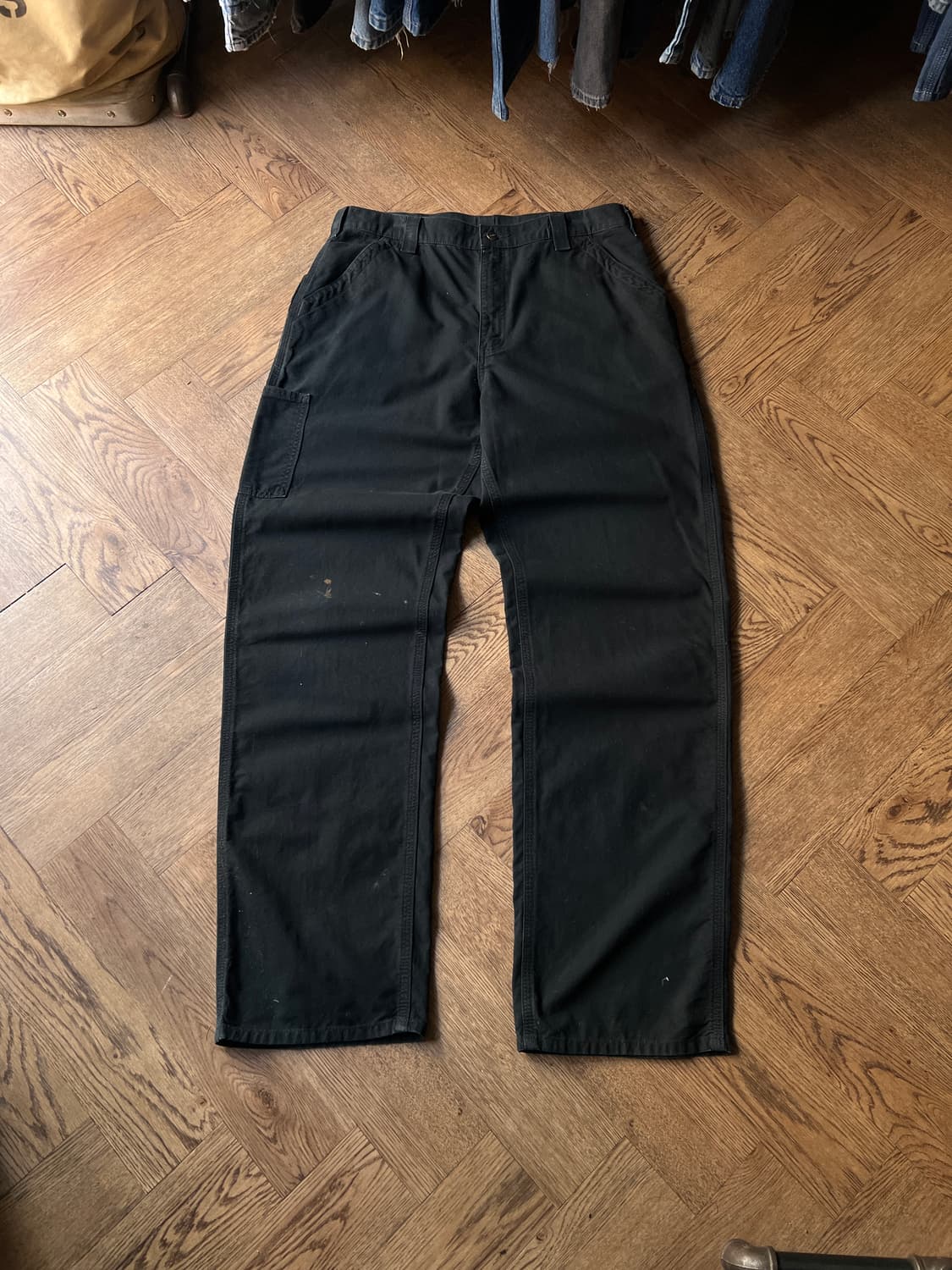 [36]칼하트 USA 덩가리핏 블랙 싱글니 카펜터 워크 팬츠 상품이미지2