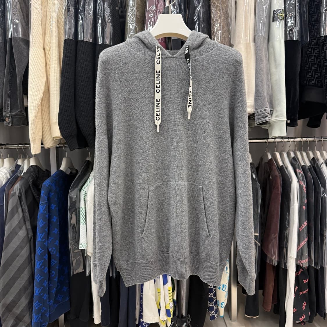 [리오브전포점] 셀린느 캐시미어 스트링 로고 후드 상품이미지1