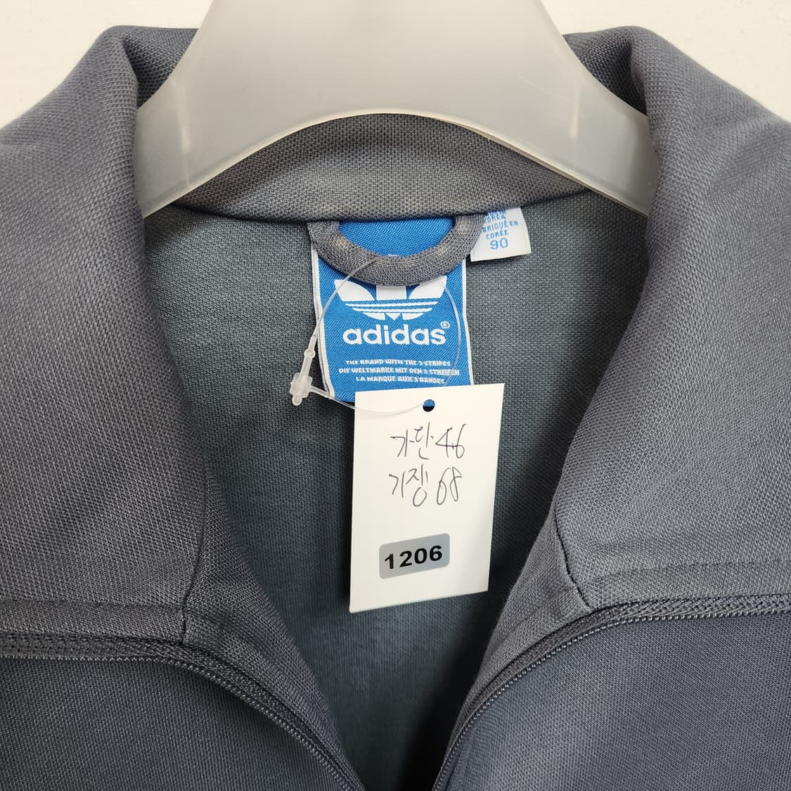 아디다스 삼선 트랙탑 그레이/형광 라인 상품이미지7