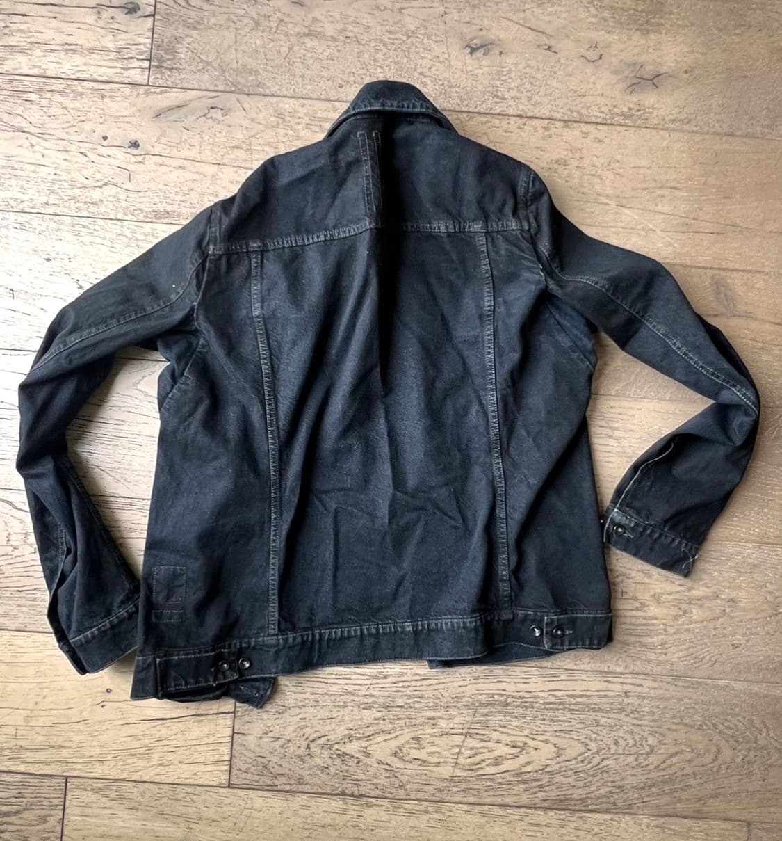 릭오웬스 블루블랙 왁스드 데님 자켓 상품이미지3