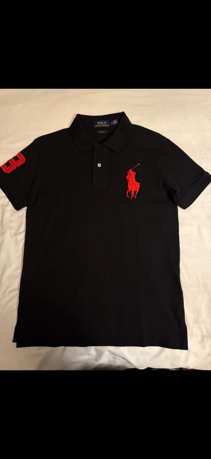 폴로 빅포니 검정 카라 반팔 s 상품이미지1