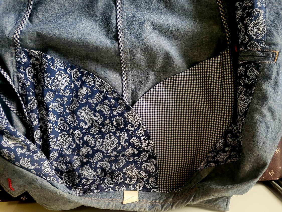 [미착용 택달린 새상품] SIEG 소가죽배색 데님 면 자켓 상품이미지6