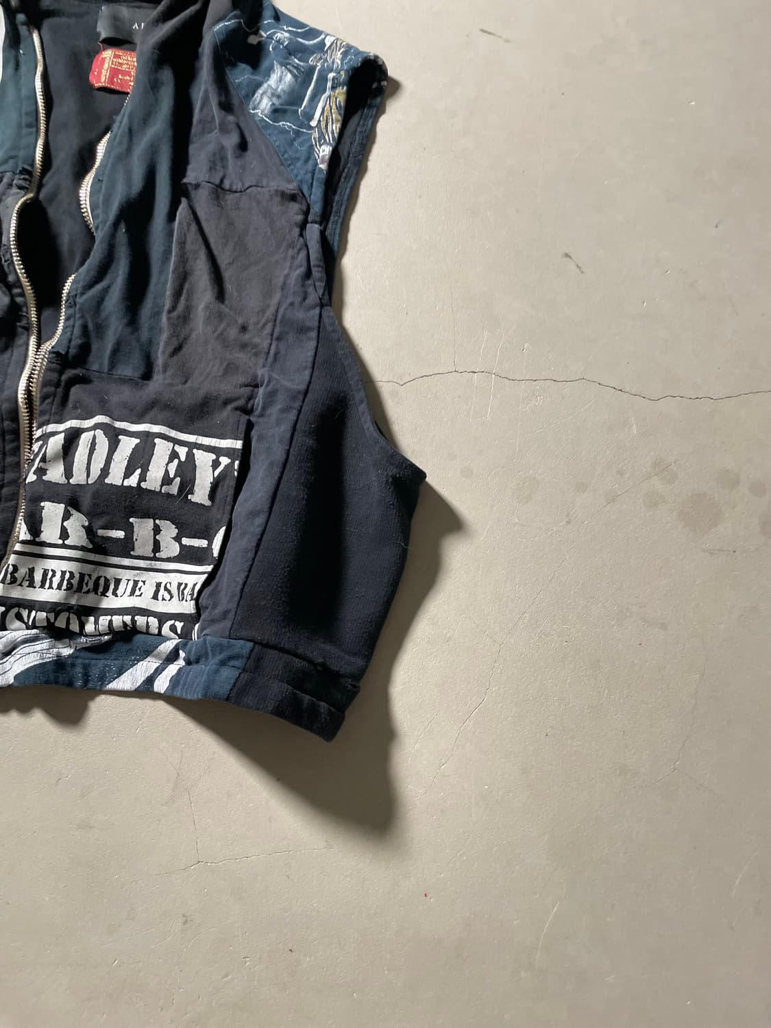 AKM Patchwork Zip-Up Hooded Vest 상품이미지4