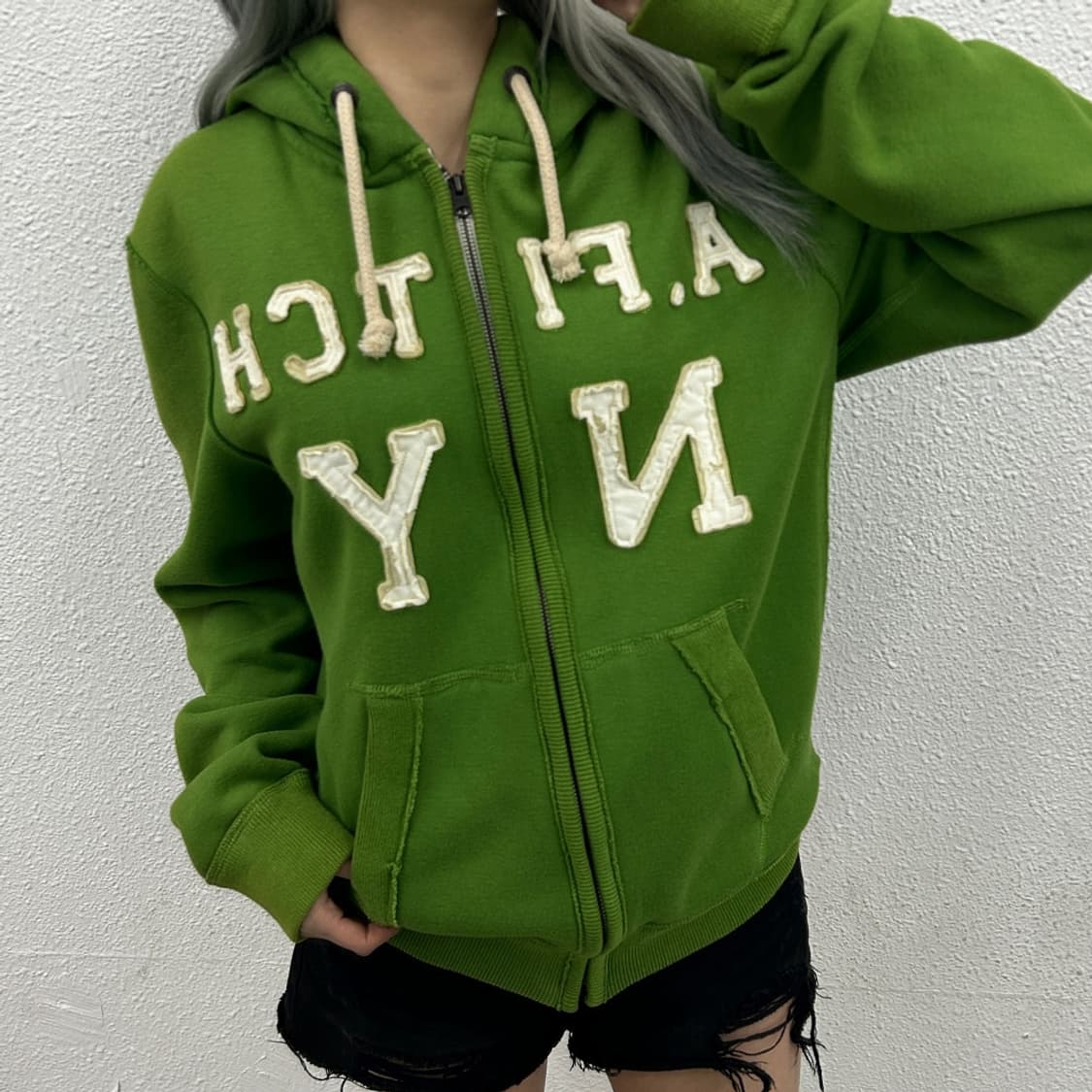 아베크롬비 센터로고 말차맛 후드집업 M 상품이미지1