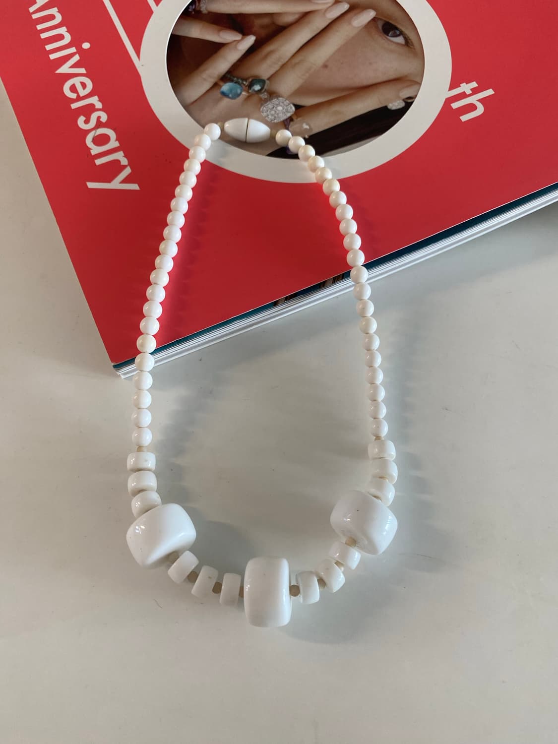 빈티지 화이트 비즈 네크리스 목걸이 주얼리 악세사리 상품이미지1