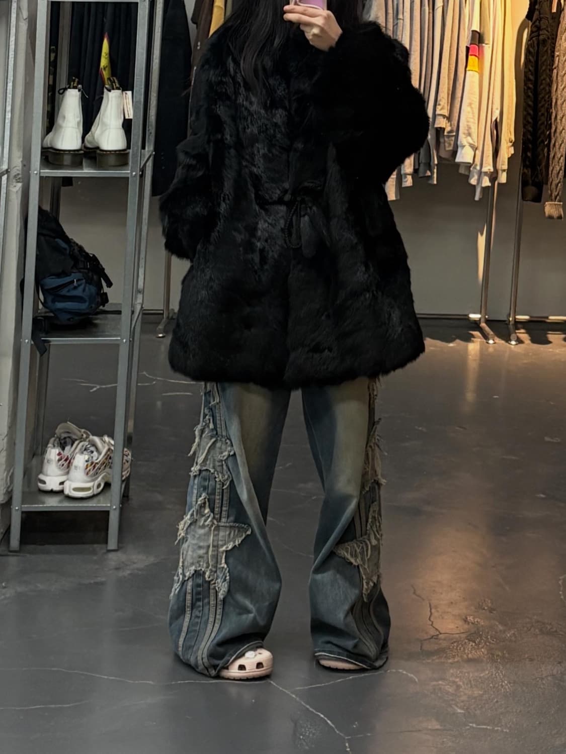 빈티지 블랙 퍼 코트 A2966 상품이미지1