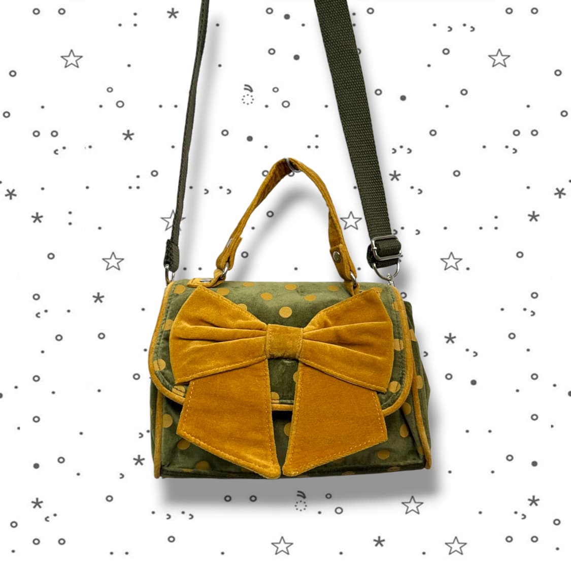 Wing House 리본 도트 미니 크로스백 상품이미지1