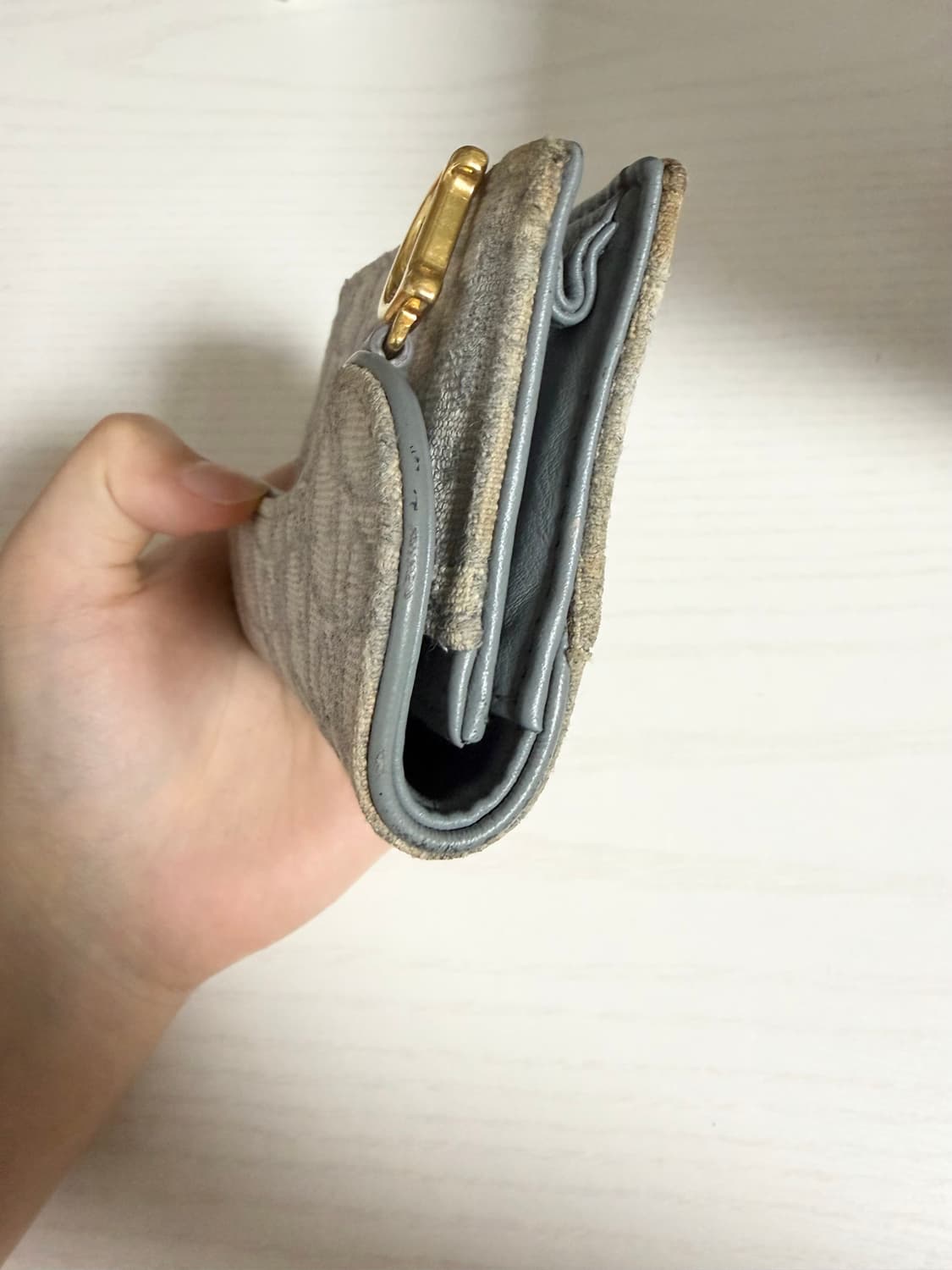 정품확실)디올 오블리크 카드지갑 새들 라이트그레이 판매 동전지갑 상품이미지5