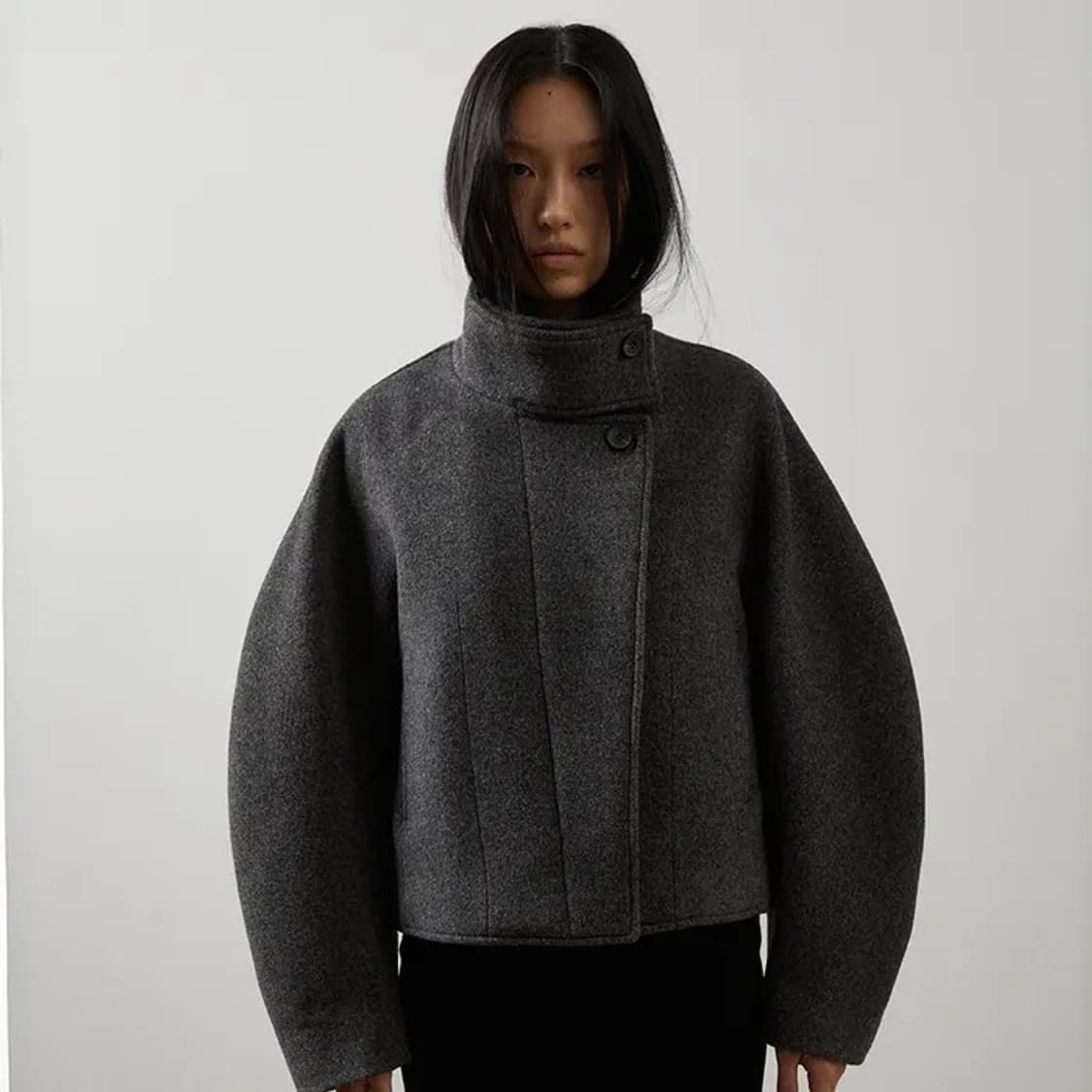 으음키임 메리노울 숏자켓 그레이 상품이미지1