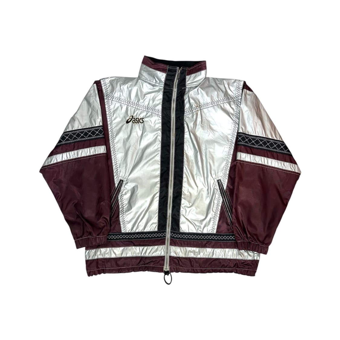 90s 아식스 메탈 유광 y2k 오버핏 바람막이 트랙 자켓 M 상품이미지5